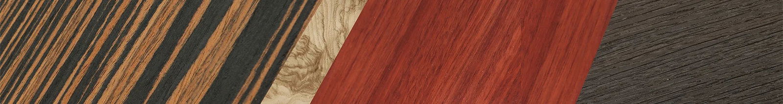 Italian Ebony,Olive Burl,Bloodwood,Fumed Oak: Angle Cut - The Maiden - Cat - 1819 - SIRIS wood optic