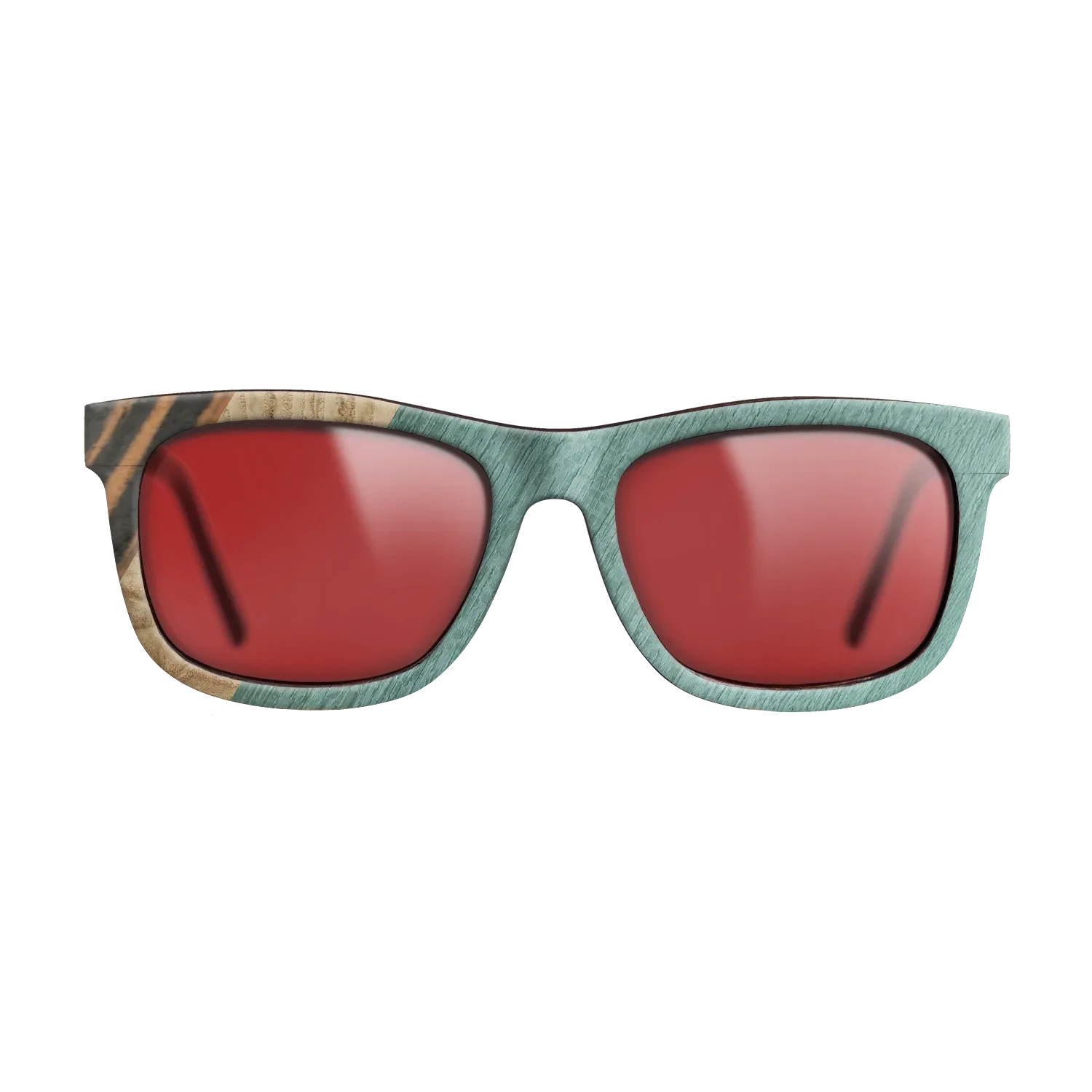 Italian Ebony,Olive Burl,Poplar Dyed: Baby Blue: Angle Cut - The Hero - Square - 1467 - SIRIS wood optic