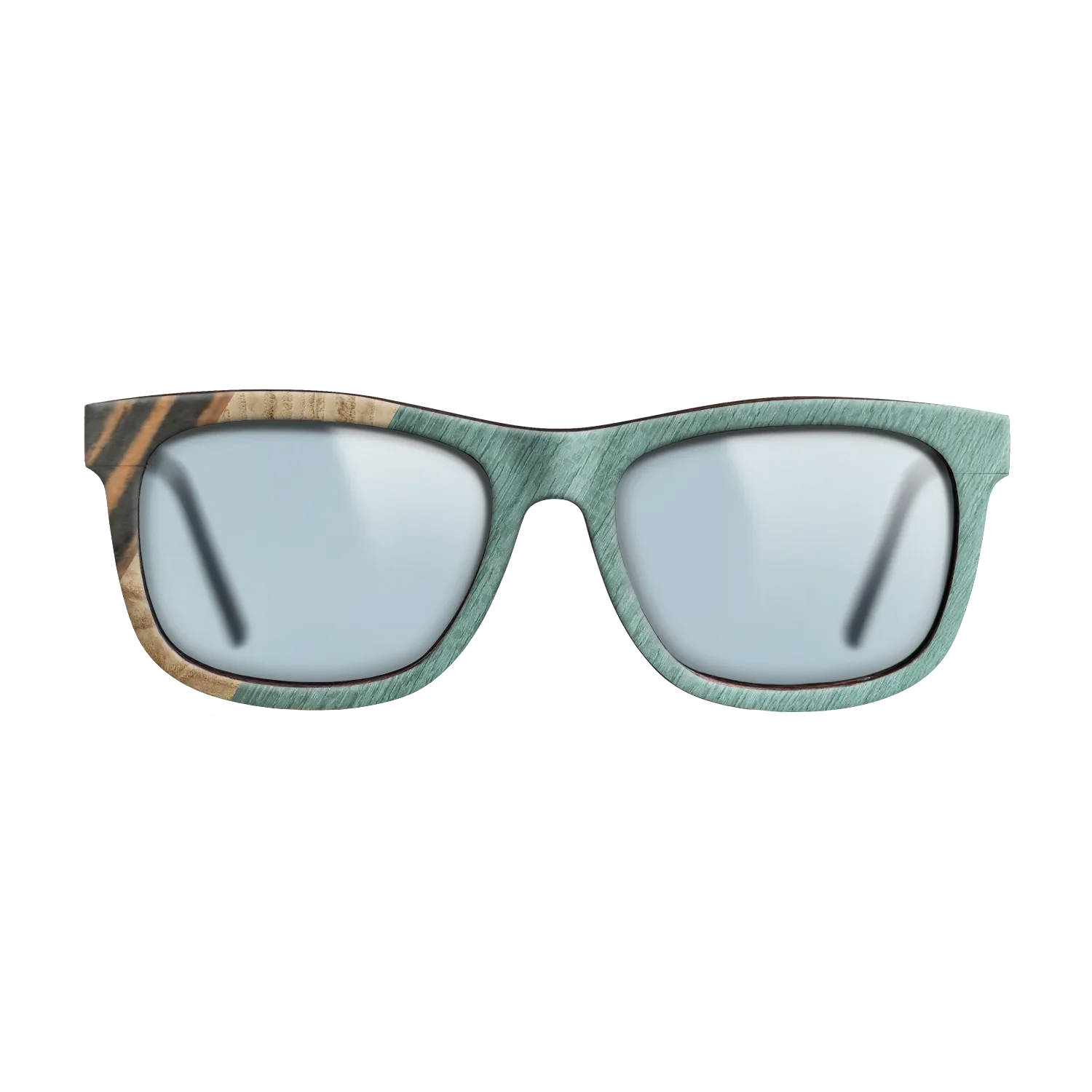 Italian Ebony,Olive Burl,Poplar Dyed: Baby Blue: Angle Cut - The Hero - Square - 1467 - SIRIS wood optic