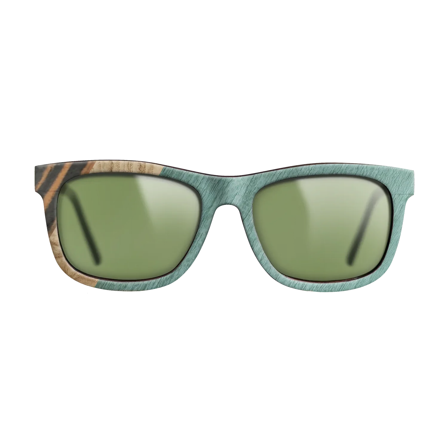 Italian Ebony,Olive Burl,Poplar Dyed: Baby Blue: Angle Cut - The Hero - Square - 1467 - SIRIS wood optic