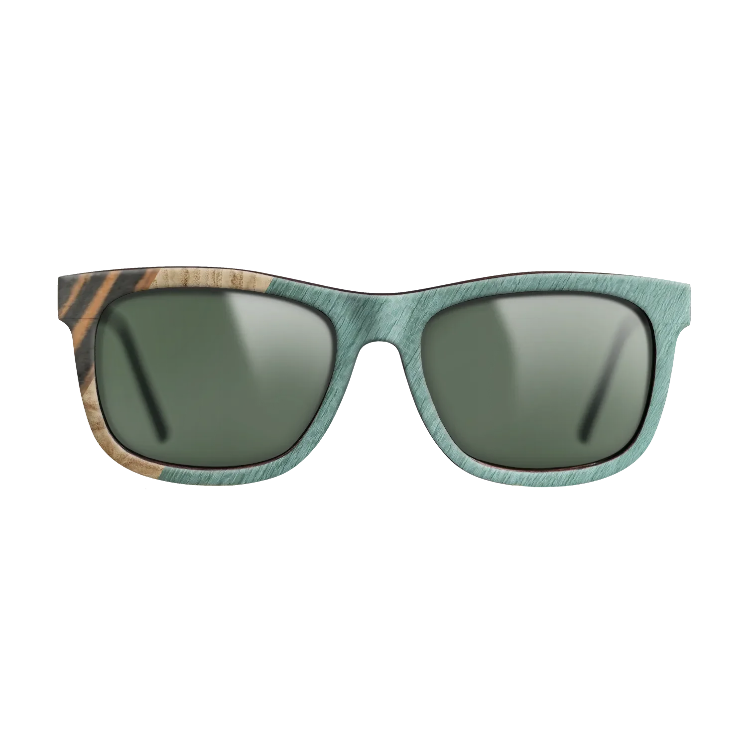Italian Ebony,Olive Burl,Poplar Dyed: Baby Blue: Angle Cut - The Hero - Square - 1467 - SIRIS wood optic
