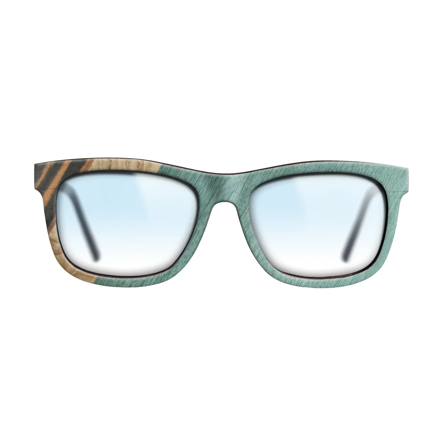 Italian Ebony,Olive Burl,Poplar Dyed: Baby Blue: Angle Cut - The Hero - Square - 1467 - SIRIS wood optic