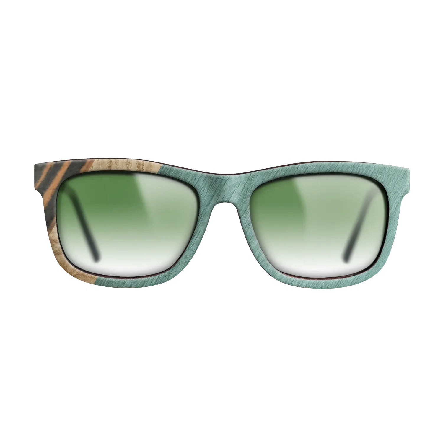 Italian Ebony,Olive Burl,Poplar Dyed: Baby Blue: Angle Cut - The Hero - Square - 1467 - SIRIS wood optic