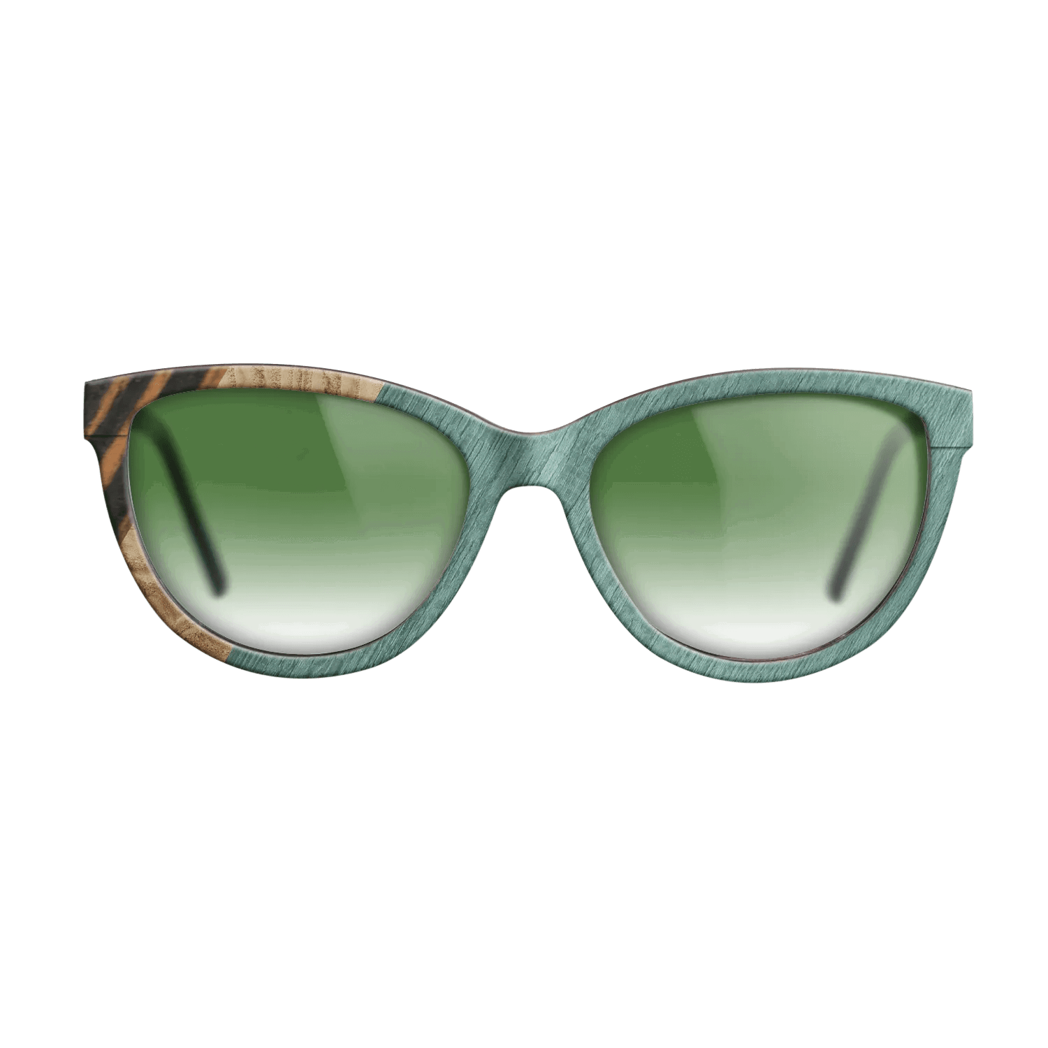 Italian Ebony,Olive Burl,Poplar Dyed: Baby Blue: Angle Cut - The Maiden - Cat - 1467 - SIRIS wood optic