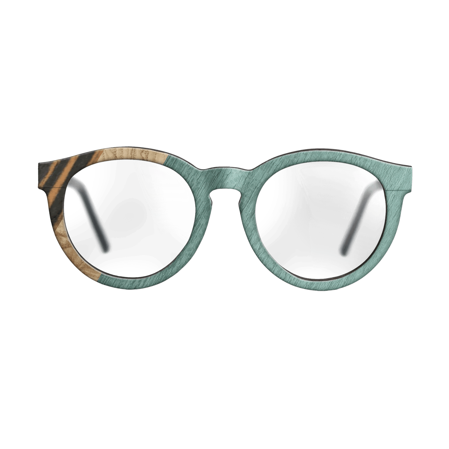 Italian Ebony,Olive Burl,Poplar Dyed: Baby Blue: Angle Cut - The Rebel - Round - 1467 - SIRIS wood optic