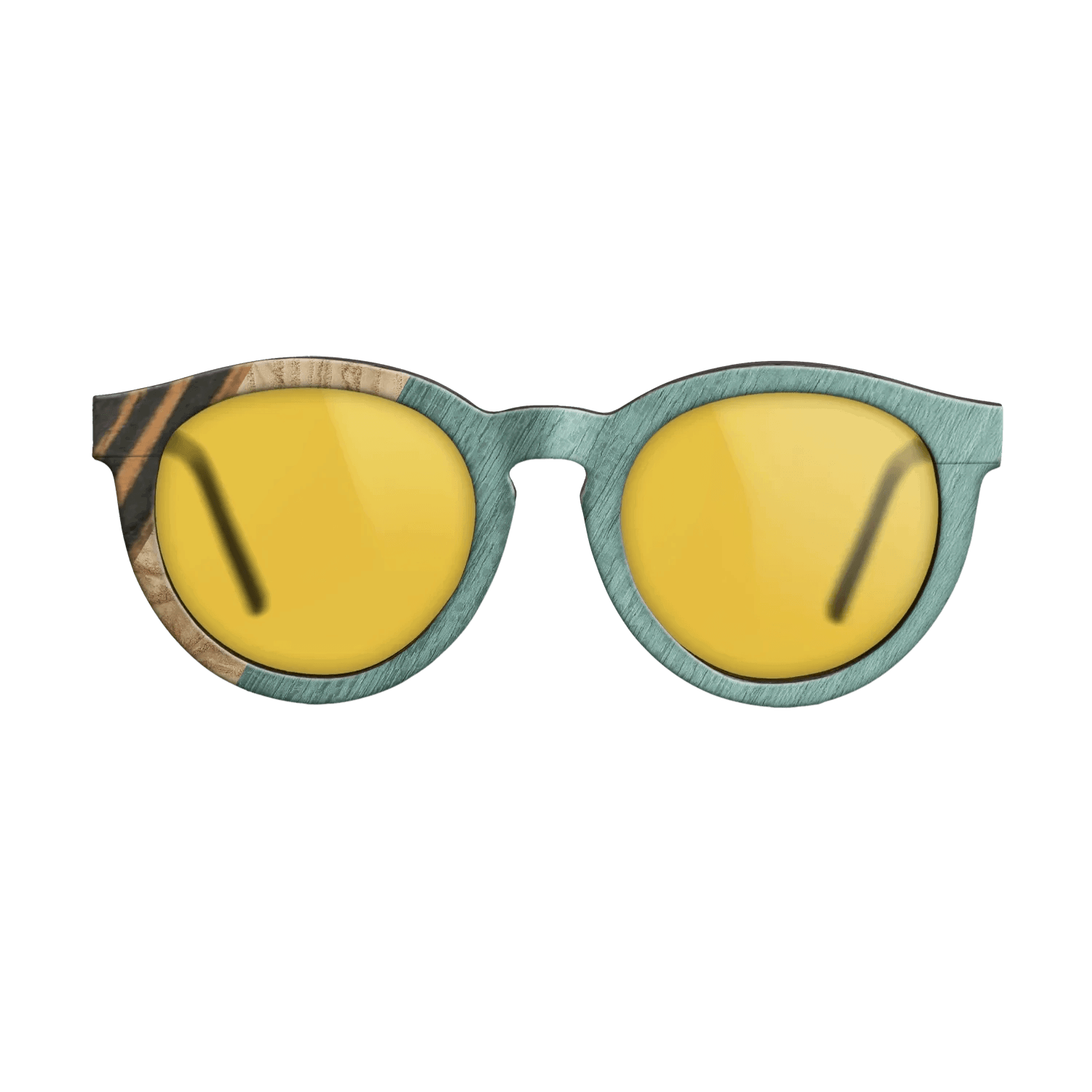 Italian Ebony,Olive Burl,Poplar Dyed: Baby Blue: Angle Cut - The Rebel - Round - 1467 - SIRIS wood optic