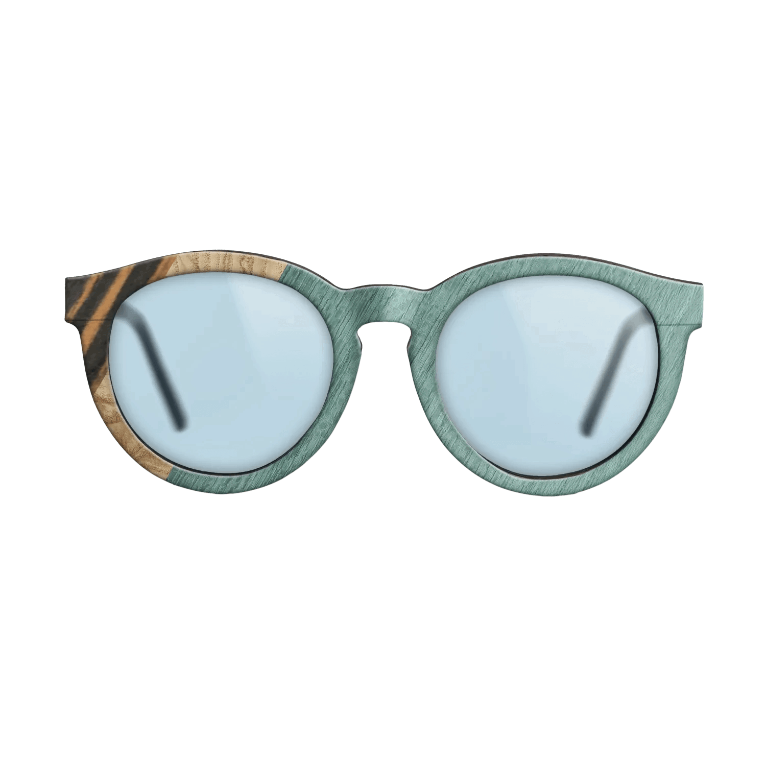 Italian Ebony,Olive Burl,Poplar Dyed: Baby Blue: Angle Cut - The Rebel - Round - 1467 - SIRIS wood optic