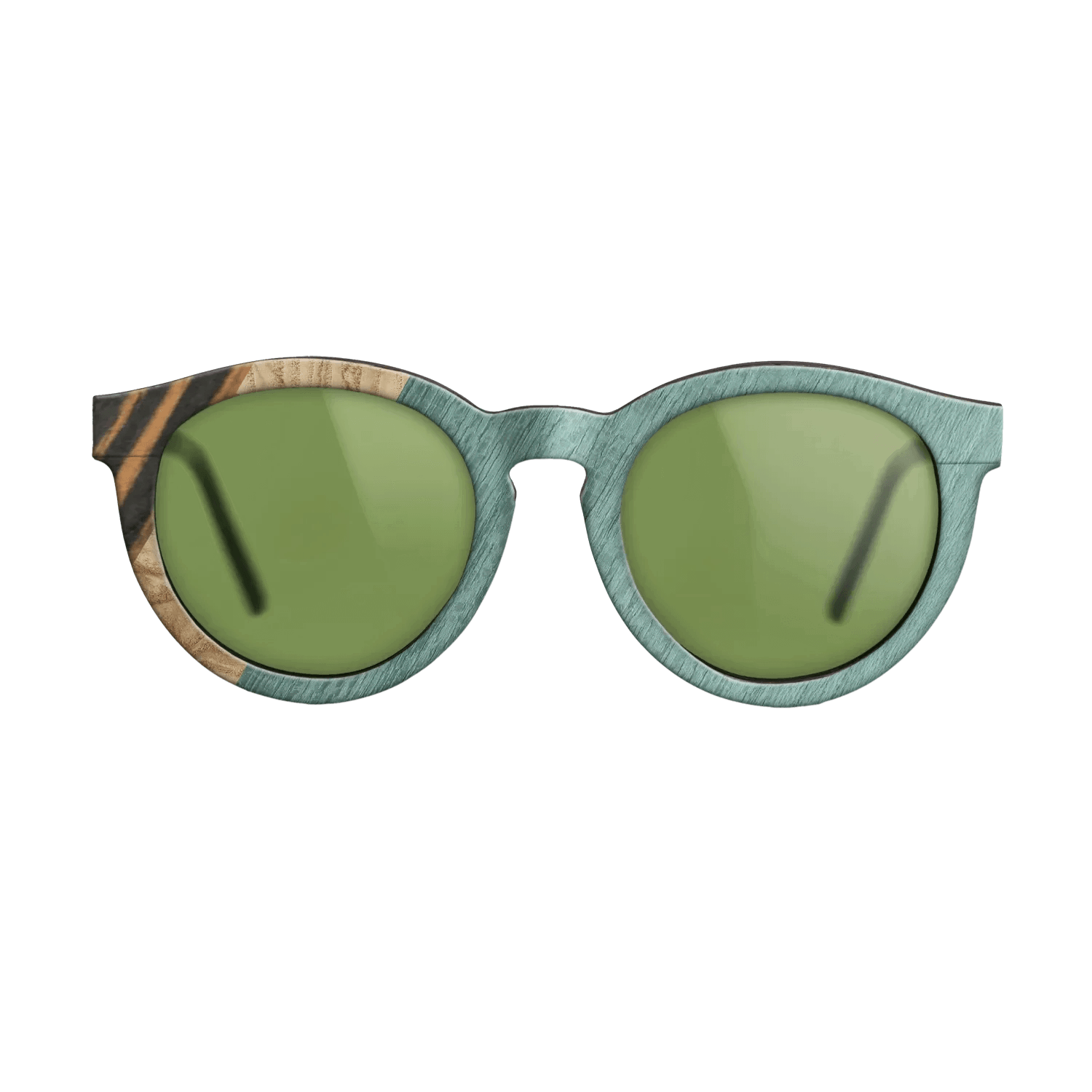 Italian Ebony,Olive Burl,Poplar Dyed: Baby Blue: Angle Cut - The Rebel - Round - 1467 - SIRIS wood optic