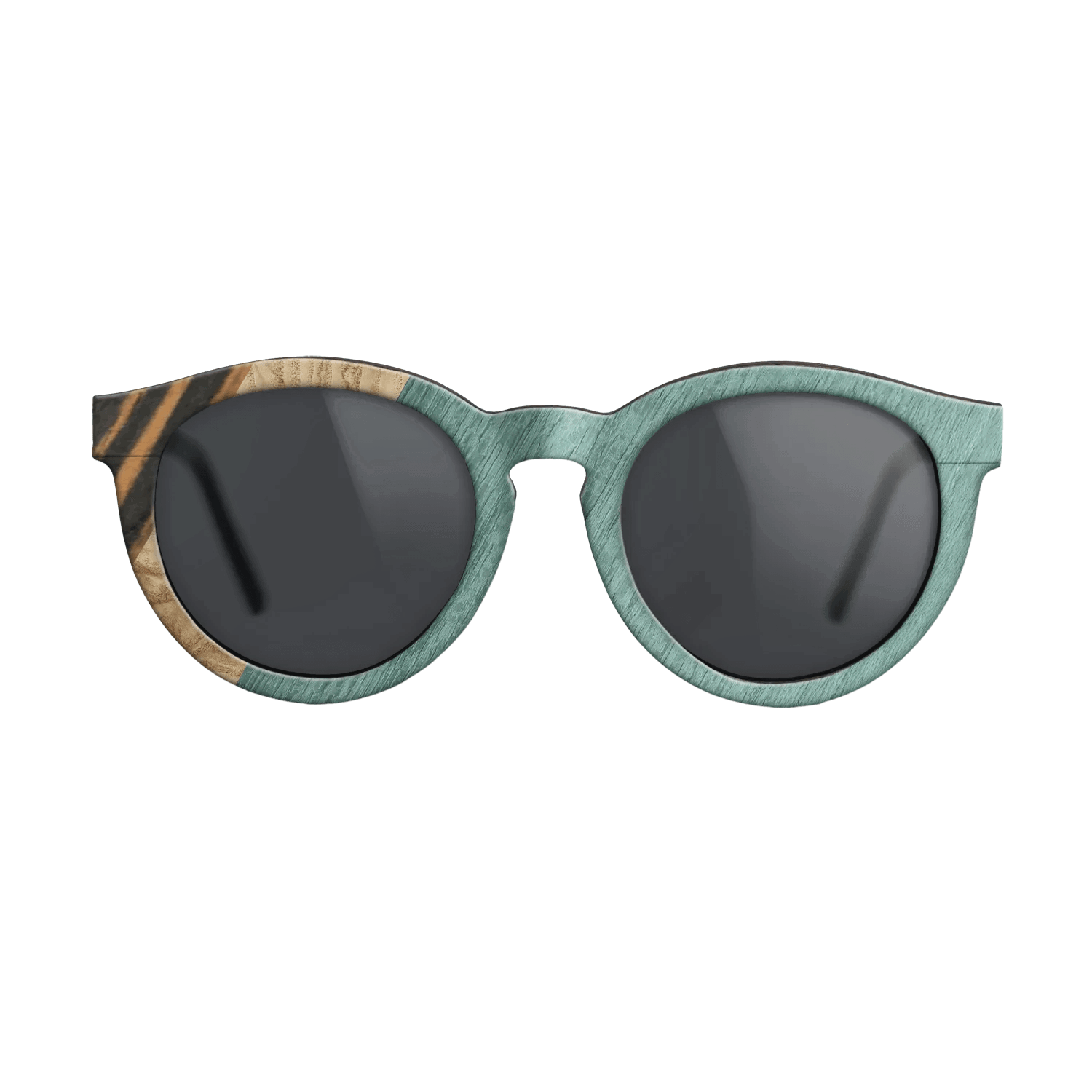 Italian Ebony,Olive Burl,Poplar Dyed: Baby Blue: Angle Cut - The Rebel - Round - 1467 - SIRIS wood optic
