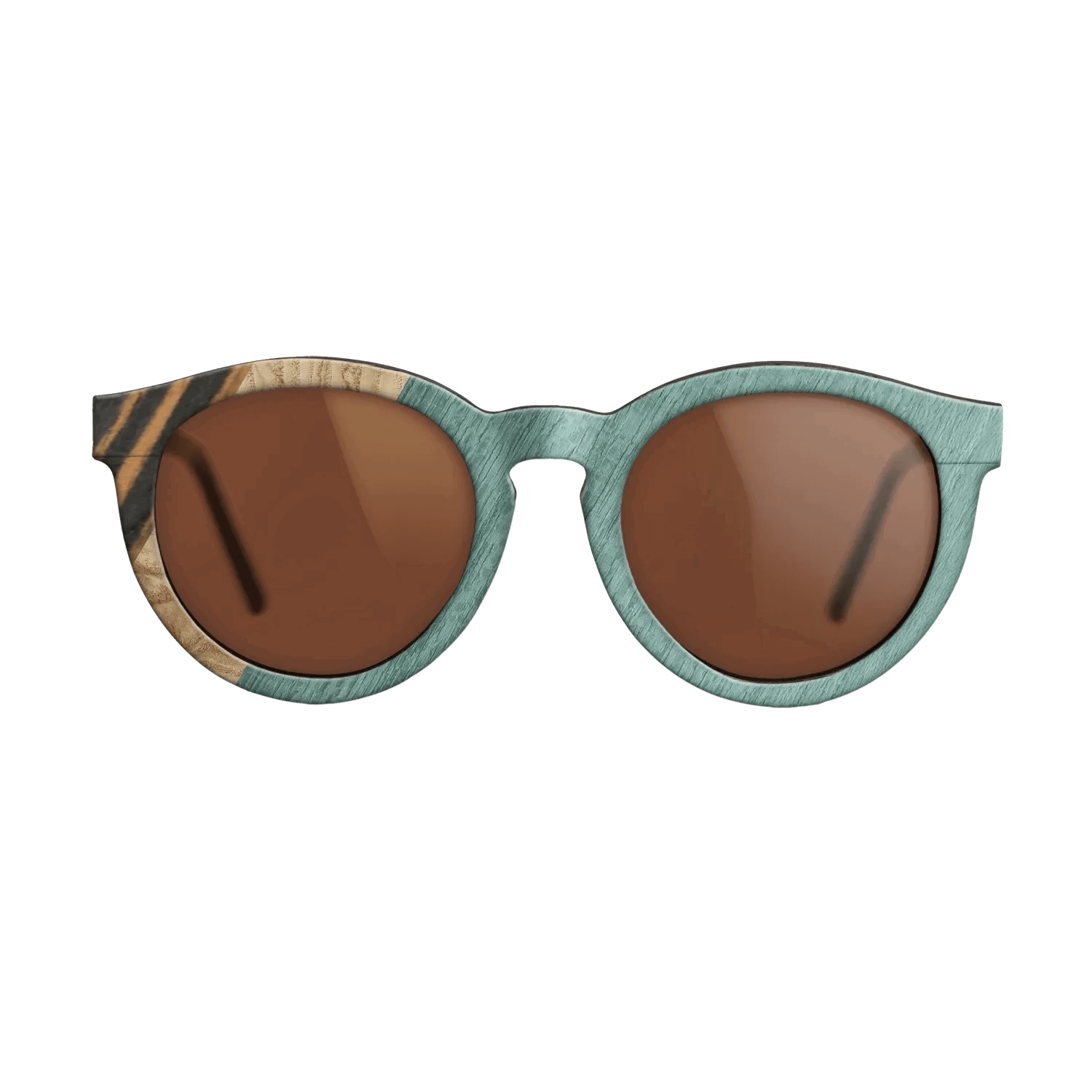 Italian Ebony,Olive Burl,Poplar Dyed: Baby Blue: Angle Cut - The Rebel - Round - 1467 - SIRIS wood optic