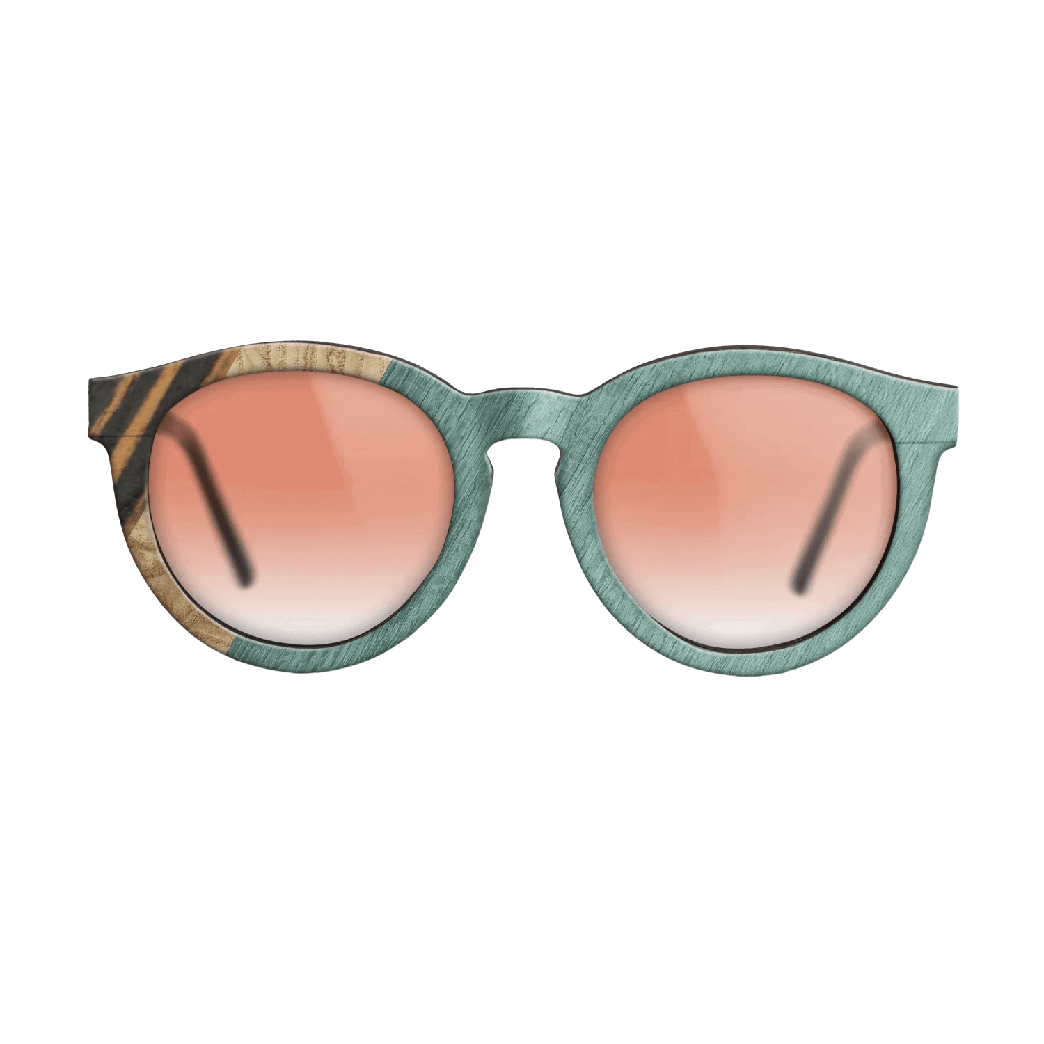 Italian Ebony,Olive Burl,Poplar Dyed: Baby Blue: Angle Cut - The Rebel - Round - 1467 - SIRIS wood optic