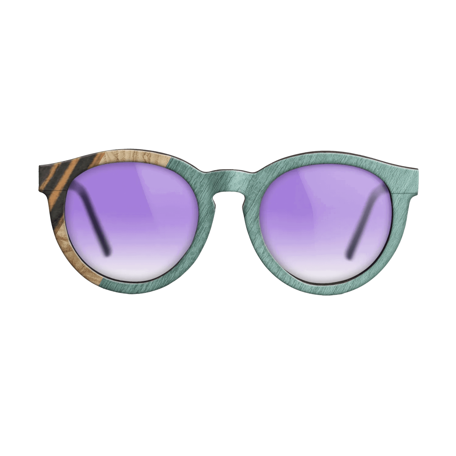 Italian Ebony,Olive Burl,Poplar Dyed: Baby Blue: Angle Cut - The Rebel - Round - 1467 - SIRIS wood optic