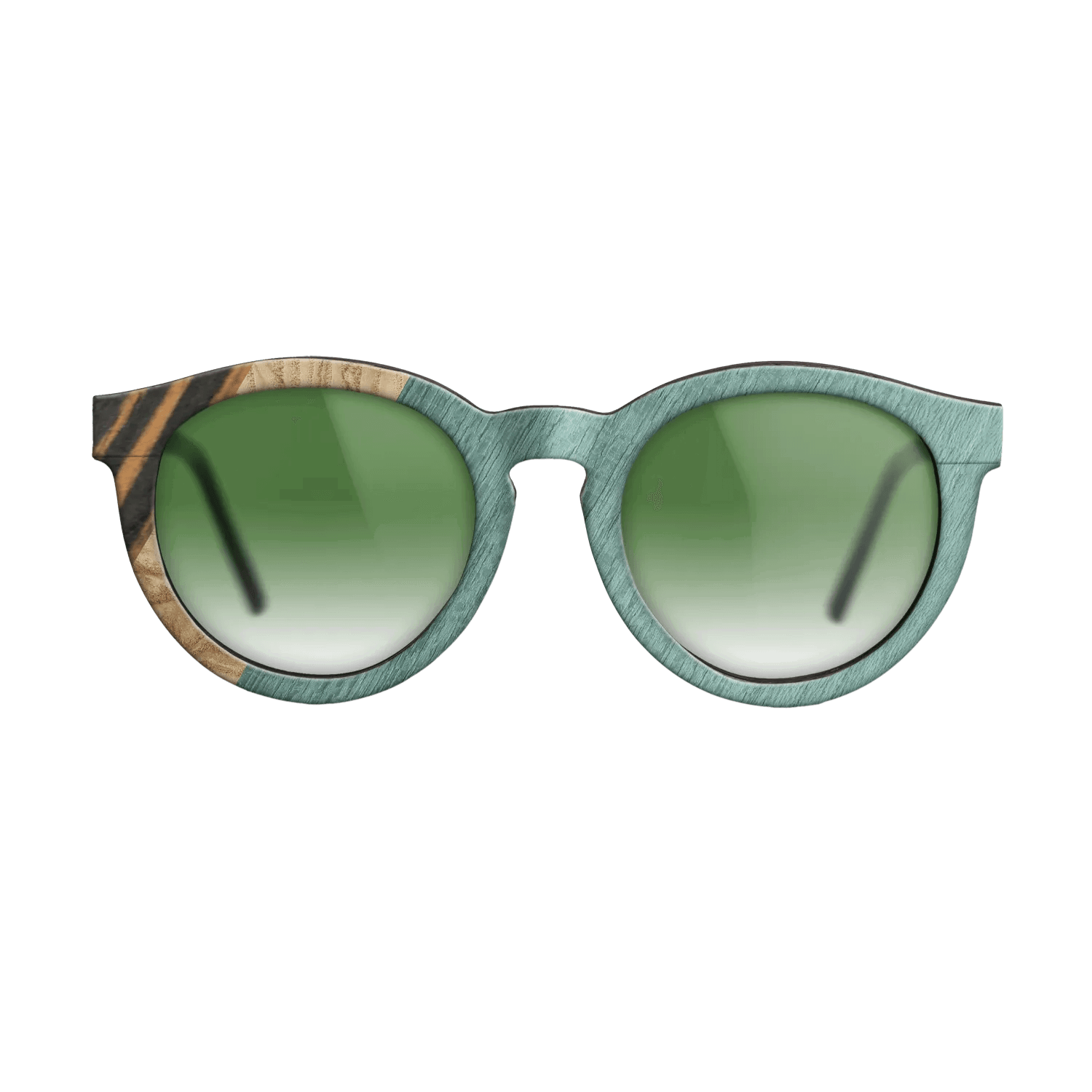 Italian Ebony,Olive Burl,Poplar Dyed: Baby Blue: Angle Cut - The Rebel - Round - 1467 - SIRIS wood optic