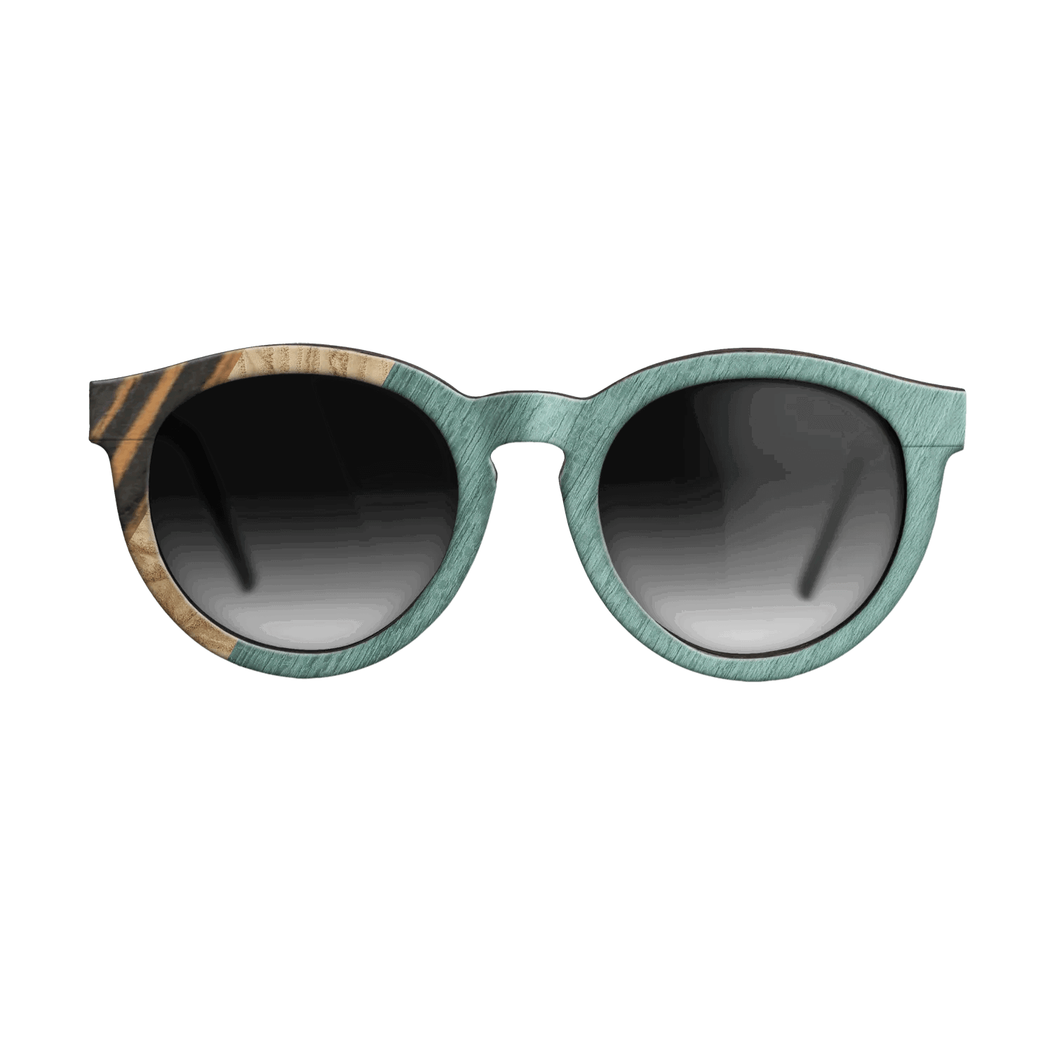Italian Ebony,Olive Burl,Poplar Dyed: Baby Blue: Angle Cut - The Rebel - Round - 1467 - SIRIS wood optic