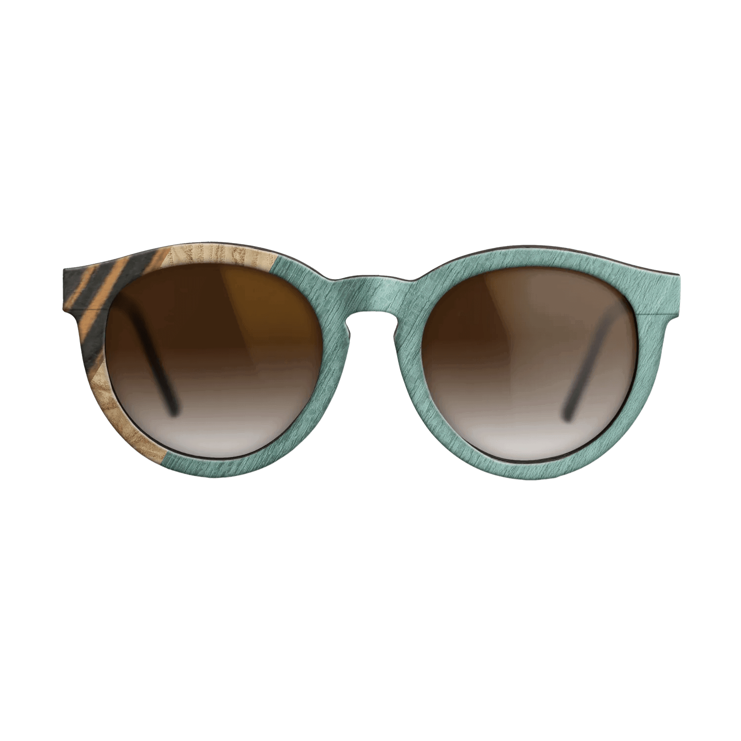 Italian Ebony,Olive Burl,Poplar Dyed: Baby Blue: Angle Cut - The Rebel - Round - 1467 - SIRIS wood optic