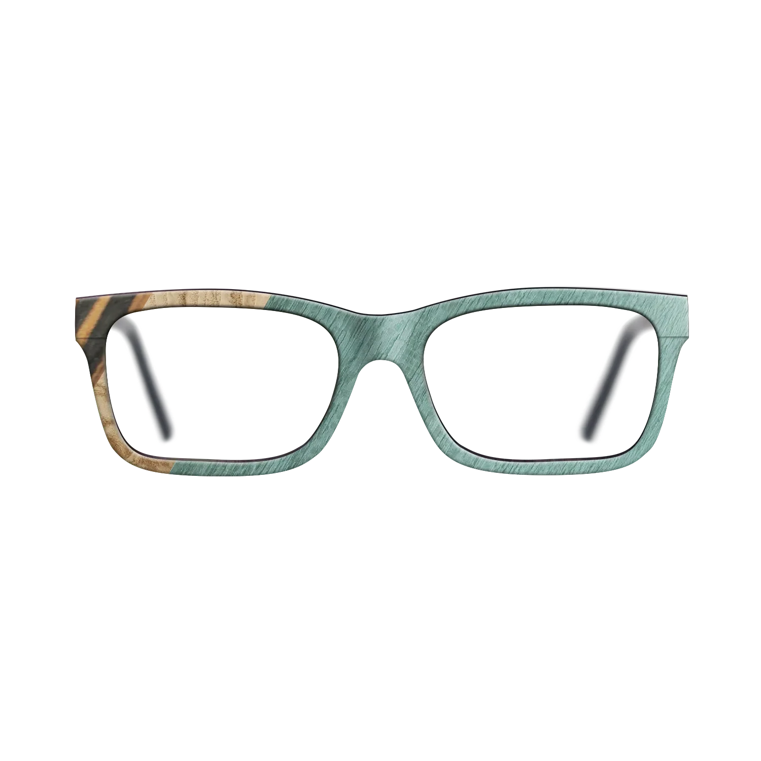 Italian Ebony,Olive Burl,Poplar Dyed: Baby Blue: Angle Cut - The Sage - Rectangle - 1467 - SIRIS wood optic