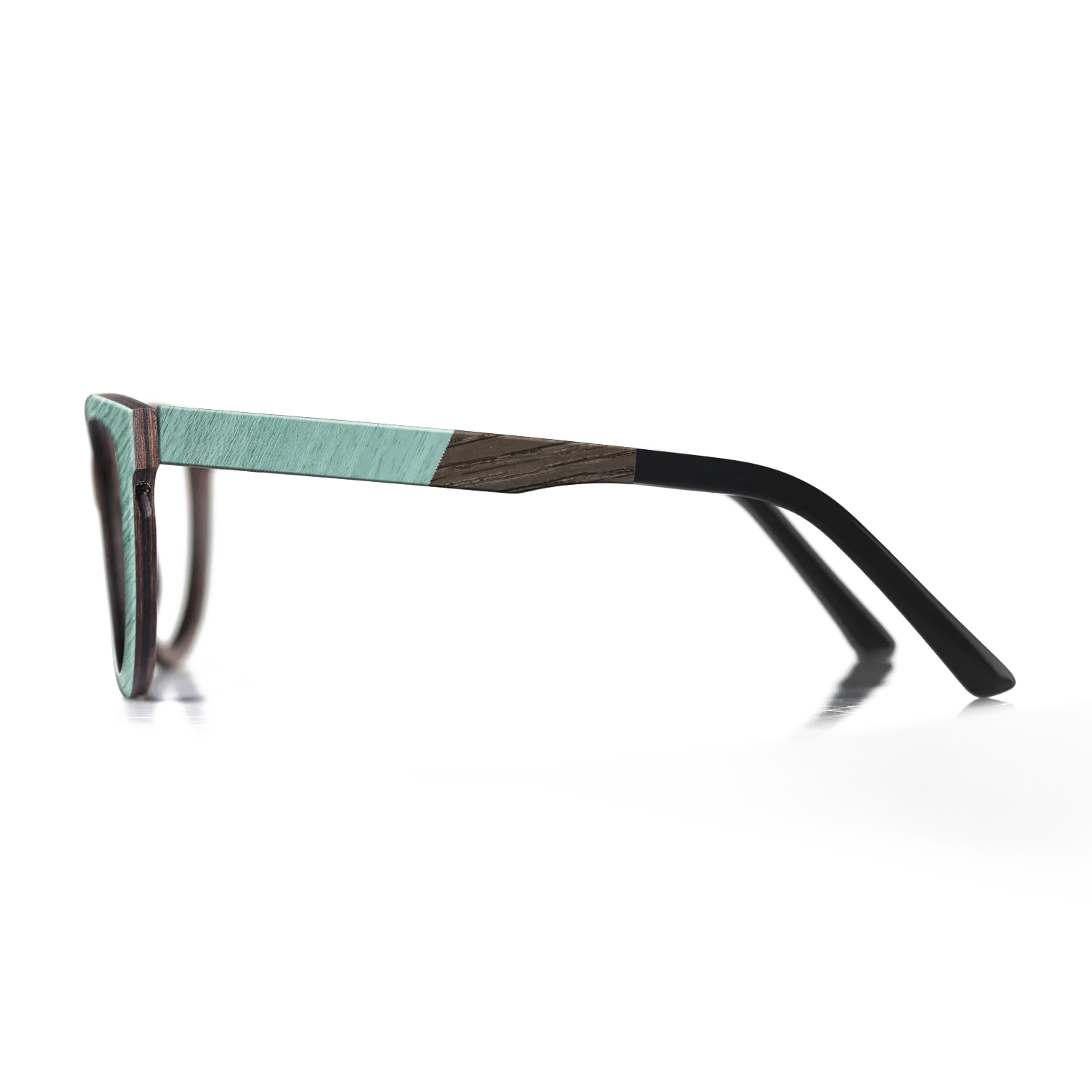 Italian Ebony,Olive Burl,Poplar Dyed: Baby Blue: Angle Cut - The Sage - Rectangle - 1467 - SIRIS wood optic