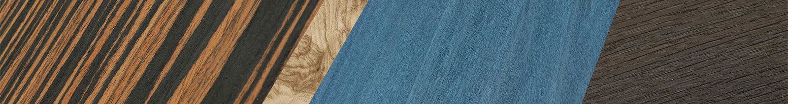 Italian Ebony,Olive Burl,Poplar Dyed: Blue Denim,Fumed Oak: Angle Cut - The Hero - Square - 1490 - SIRIS wood optic