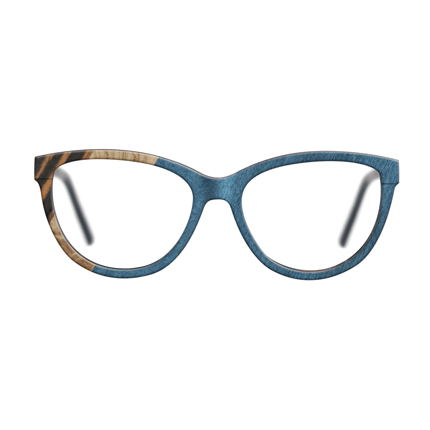 Italian Ebony,Olive Burl,Poplar Dyed: Blue Denim,Fumed Oak: Angle Cut - The Maiden - Cat - 1490 - SIRIS wood optic