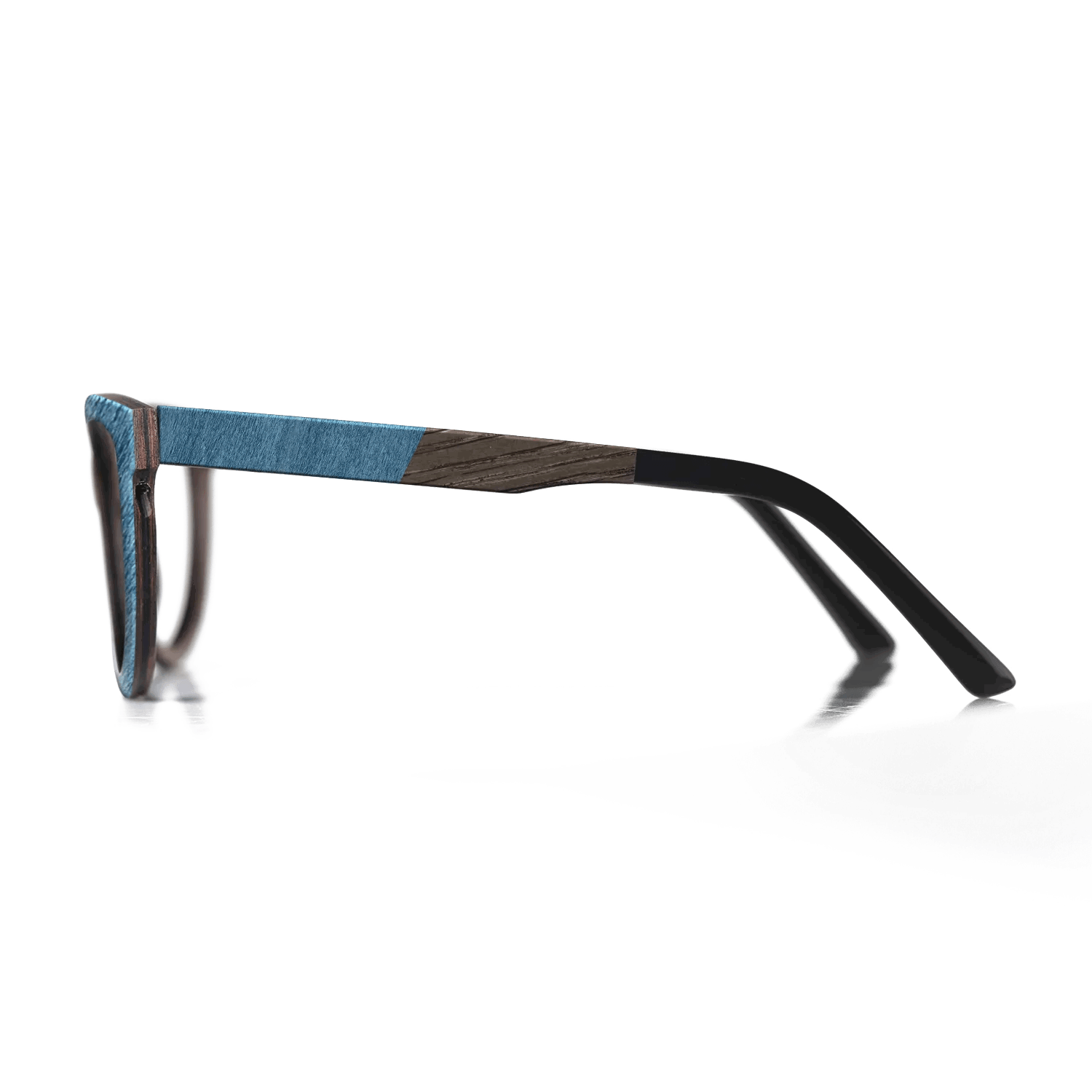 Italian Ebony,Olive Burl,Poplar Dyed: Blue Denim,Fumed Oak: Angle Cut - The Maiden - Cat - 1490 - SIRIS wood optic