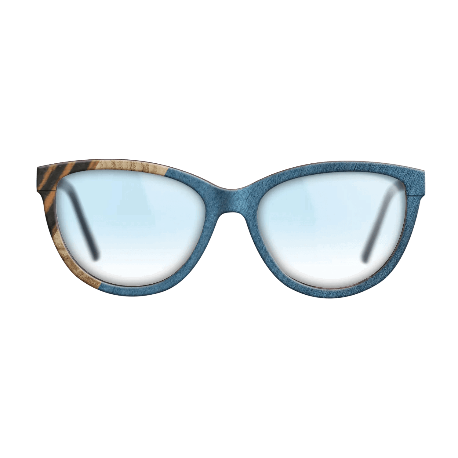 Italian Ebony,Olive Burl,Poplar Dyed: Blue Denim,Fumed Oak: Angle Cut - The Maiden - Cat - 1490 - SIRIS wood optic