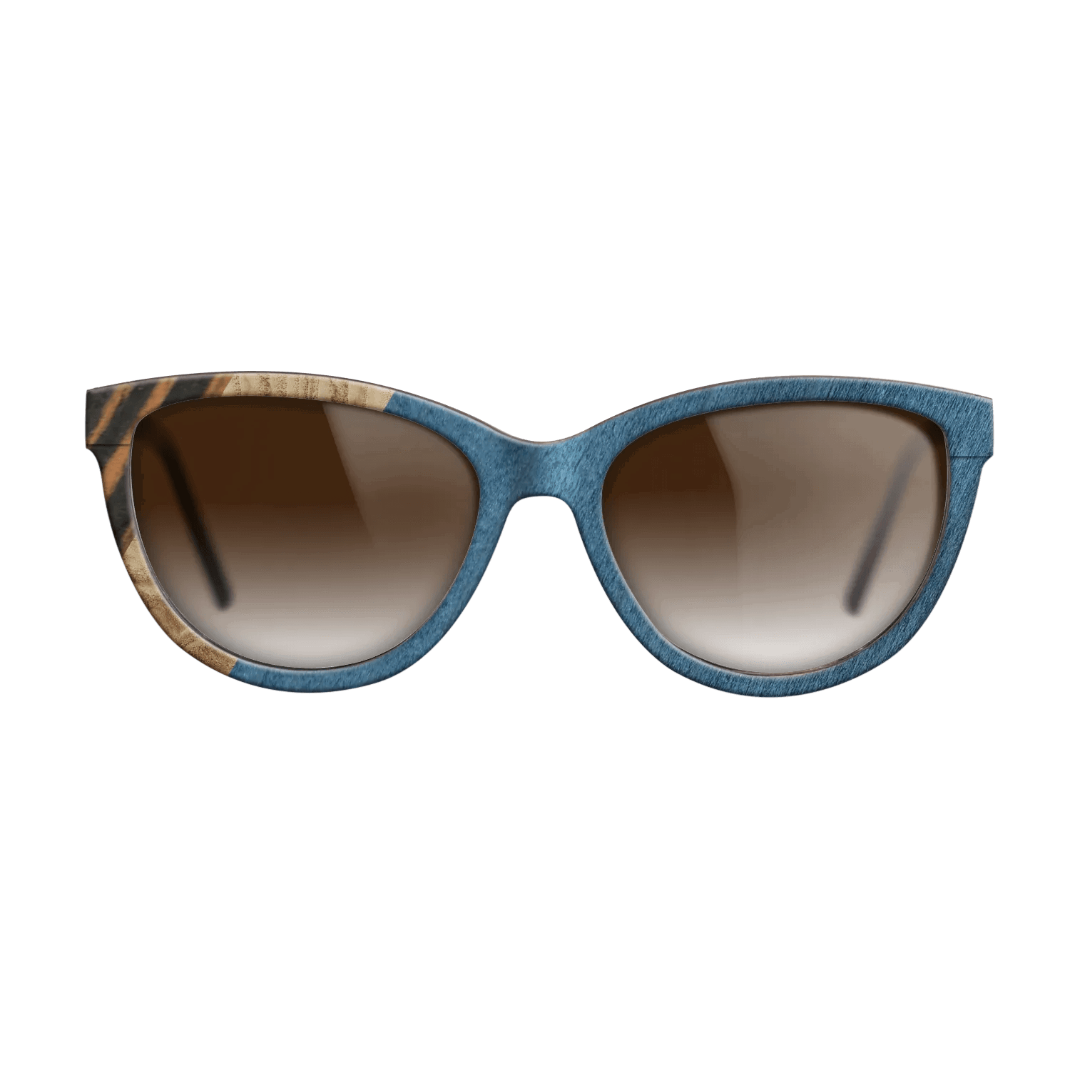 Italian Ebony,Olive Burl,Poplar Dyed: Blue Denim,Fumed Oak: Angle Cut - The Maiden - Cat - 1490 - SIRIS wood optic