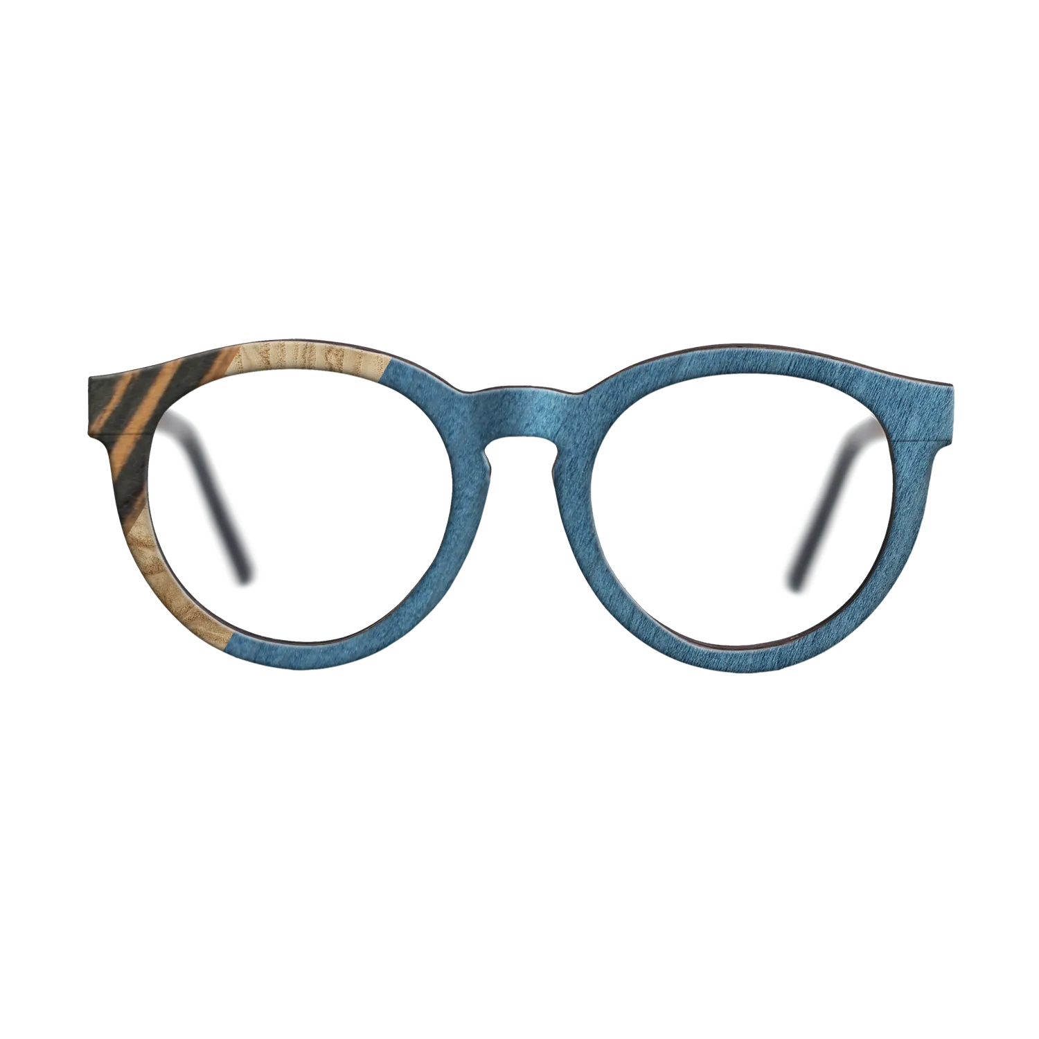 Italian Ebony,Olive Burl,Poplar Dyed: Blue Denim,Fumed Oak: Angle Cut - The Rebel - Round - 1490 - SIRIS wood optic