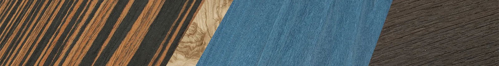 Italian Ebony,Olive Burl,Poplar Dyed: Blue Denim,Fumed Oak: Angle Cut - The Rebel - Round - 1490 - SIRIS wood optic