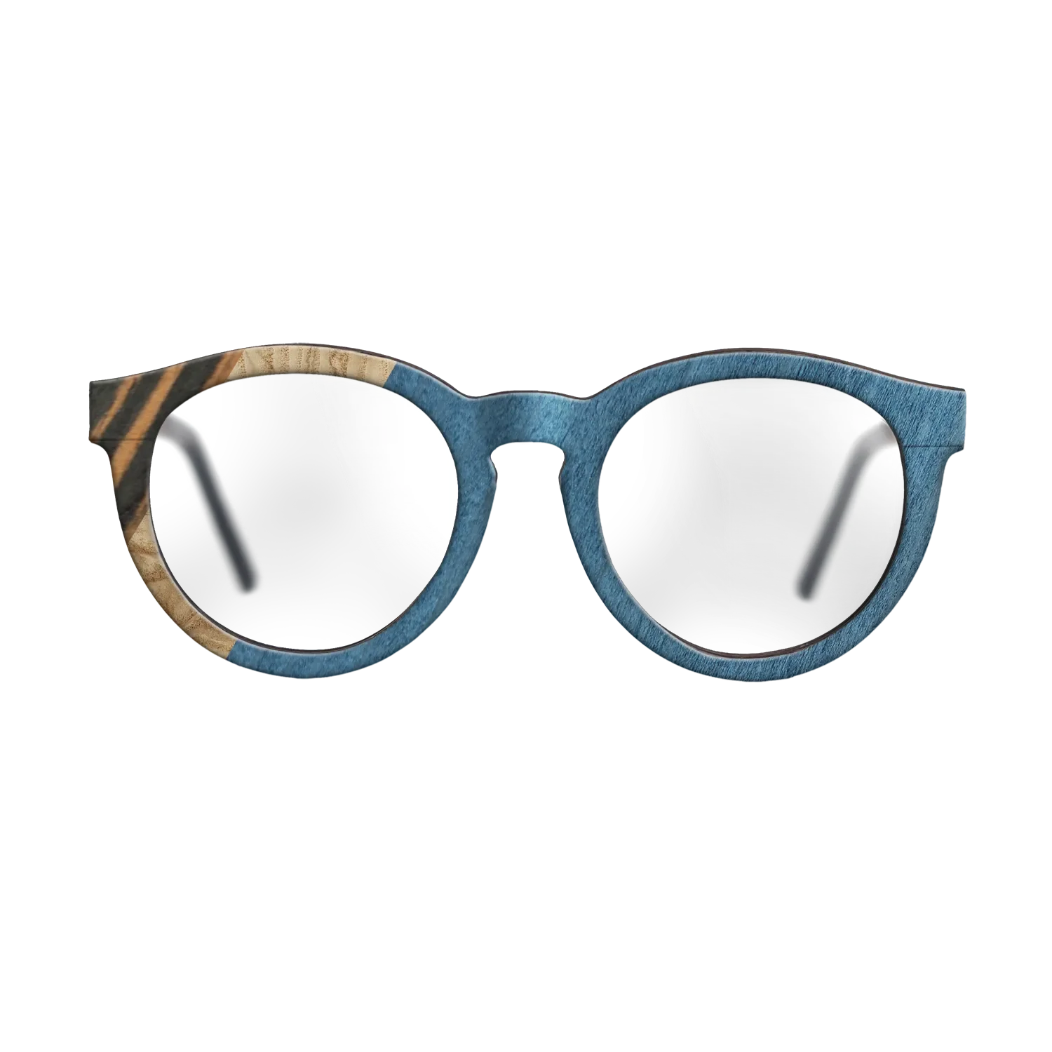 Italian Ebony,Olive Burl,Poplar Dyed: Blue Denim,Fumed Oak: Angle Cut - The Rebel - Round - 1490 - SIRIS wood optic