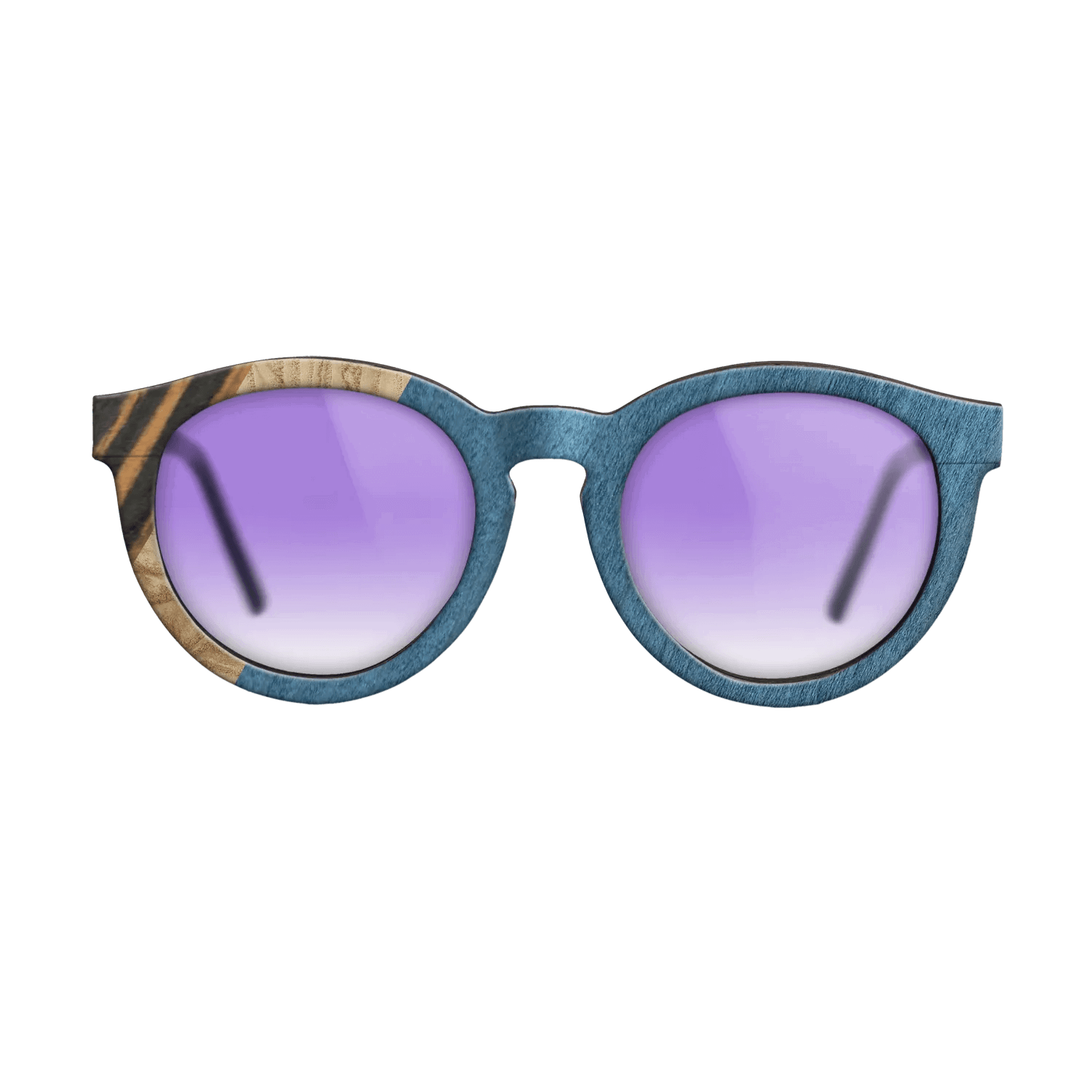 Italian Ebony,Olive Burl,Poplar Dyed: Blue Denim,Fumed Oak: Angle Cut - The Rebel - Round - 1490 - SIRIS wood optic