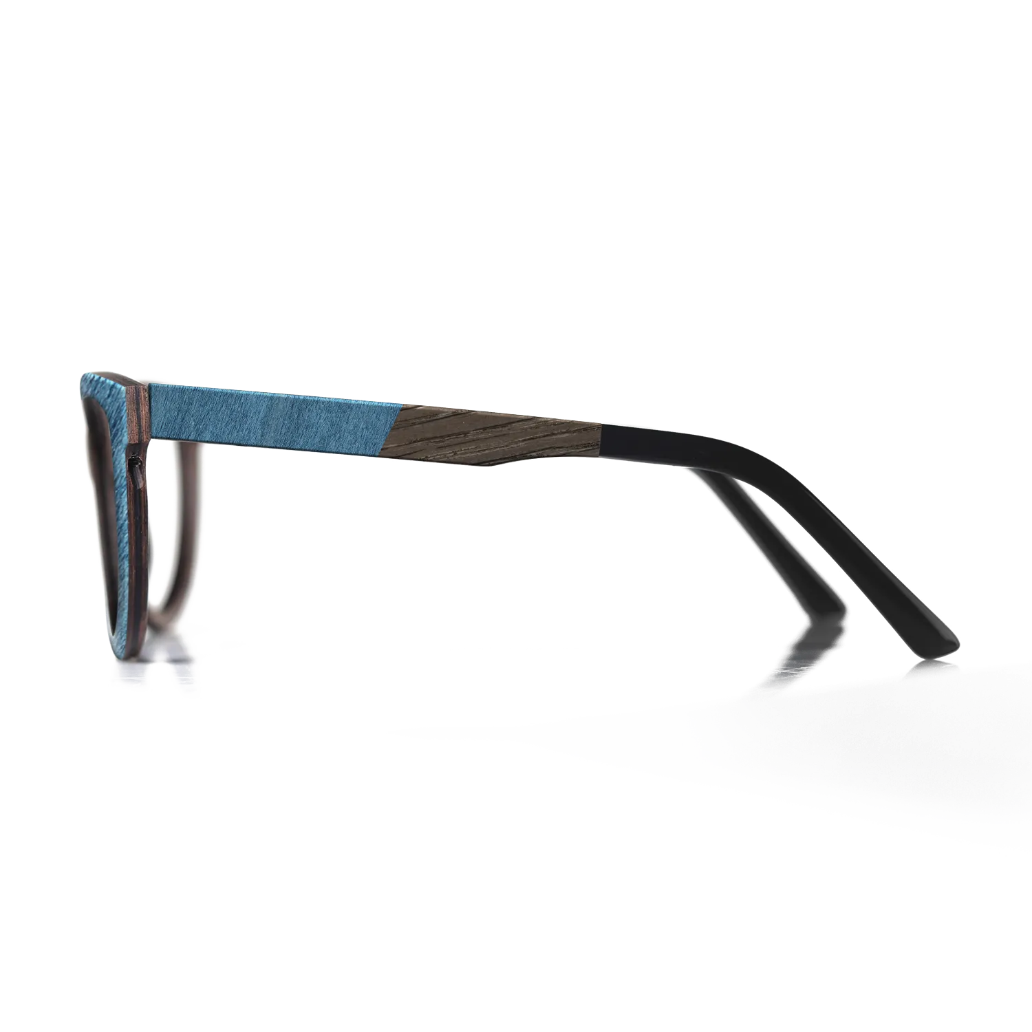 Italian Ebony,Olive Burl,Poplar Dyed: Blue Denim,Fumed Oak: Angle Cut - The Sage - Rectangle - 1490 - SIRIS wood optic