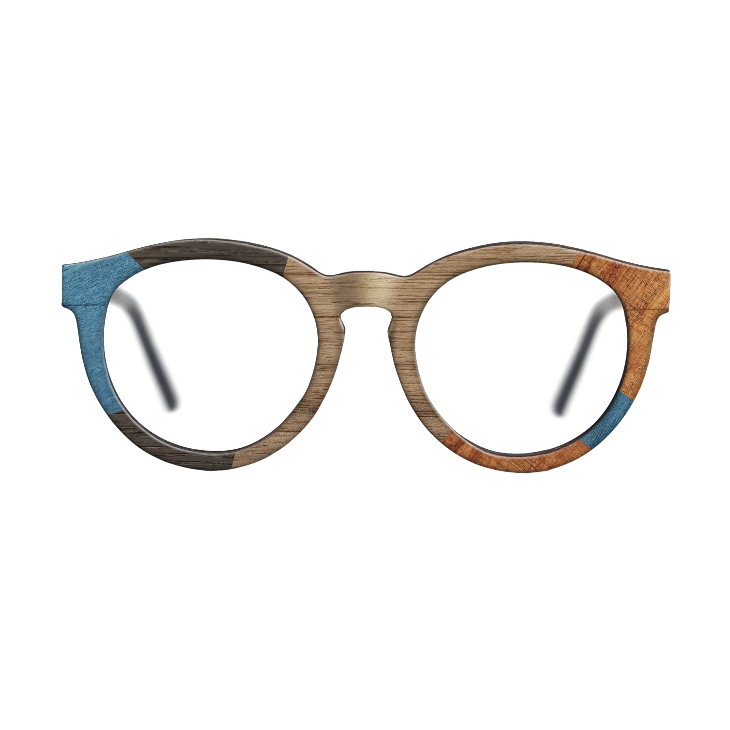 Italian Ebony,Poplar Dyed: Blue Denim,Koa,Wenge: Mosaic - The Rebel - Round - 1591 - SIRIS wood optic