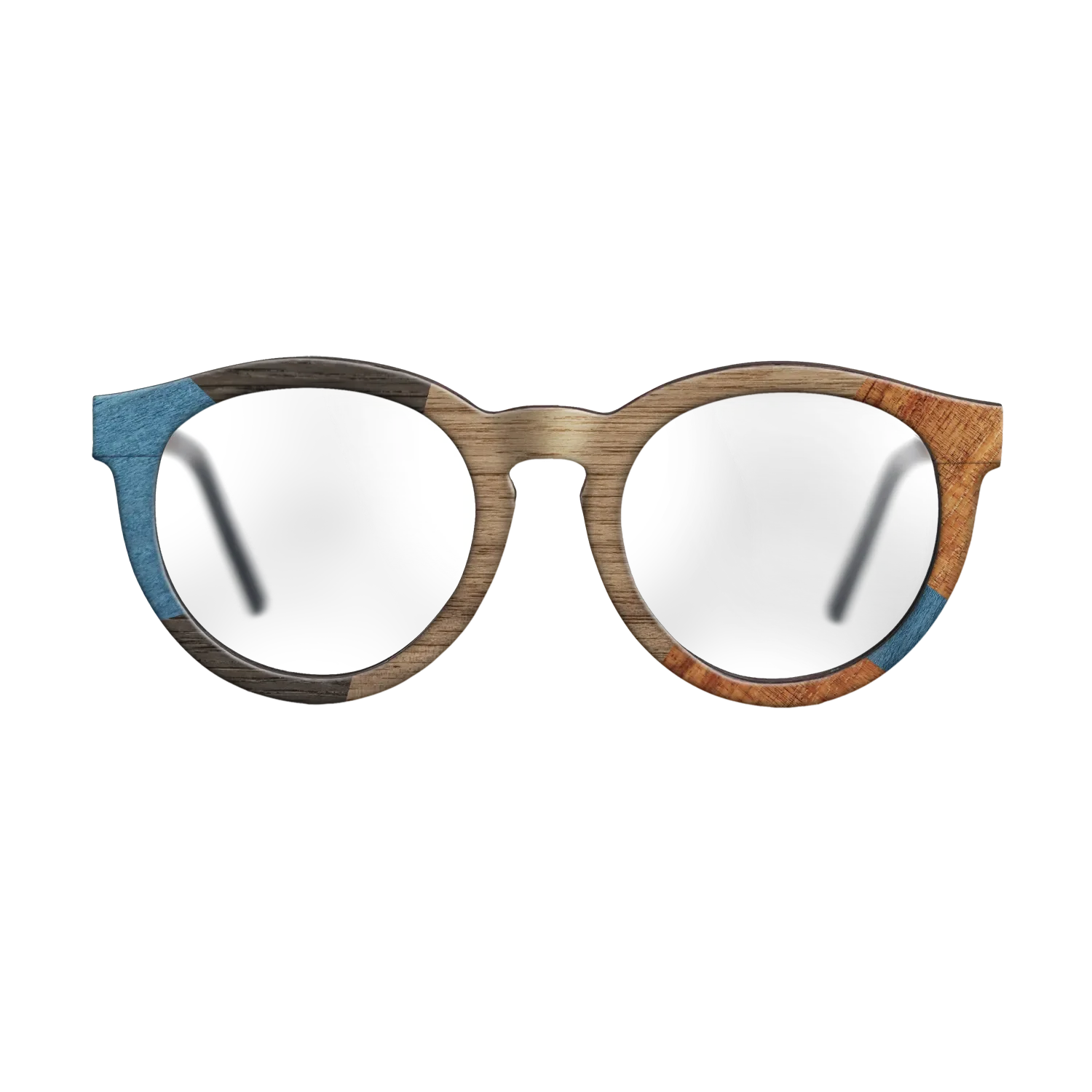 Italian Ebony,Poplar Dyed: Blue Denim,Koa,Wenge: Mosaic - The Rebel - Round - 1591 - SIRIS wood optic