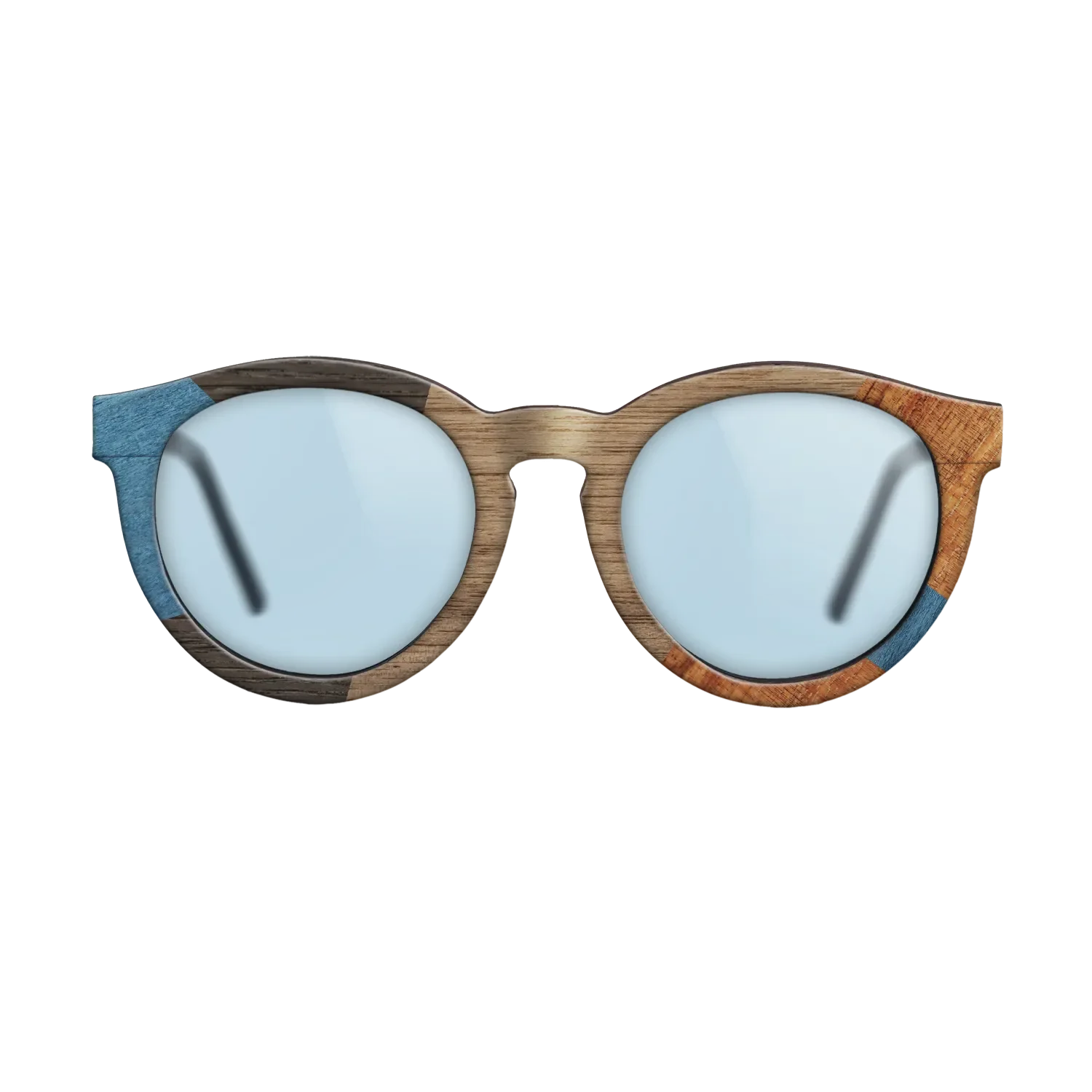 Italian Ebony,Poplar Dyed: Blue Denim,Koa,Wenge: Mosaic - The Rebel - Round - 1591 - SIRIS wood optic