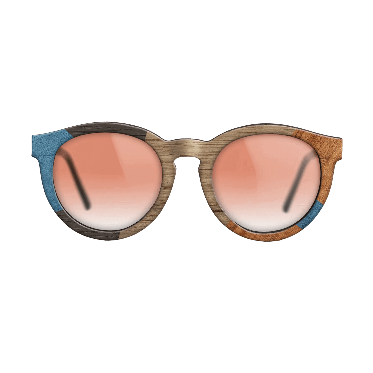 Italian Ebony,Poplar Dyed: Blue Denim,Koa,Wenge: Mosaic - The Rebel - Round - 1591 - SIRIS wood optic