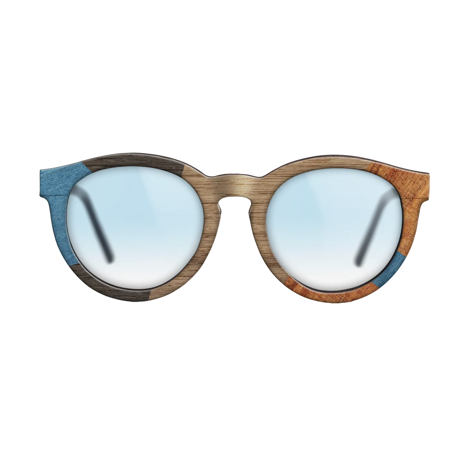 Italian Ebony,Poplar Dyed: Blue Denim,Koa,Wenge: Mosaic - The Rebel - Round - 1591 - SIRIS wood optic