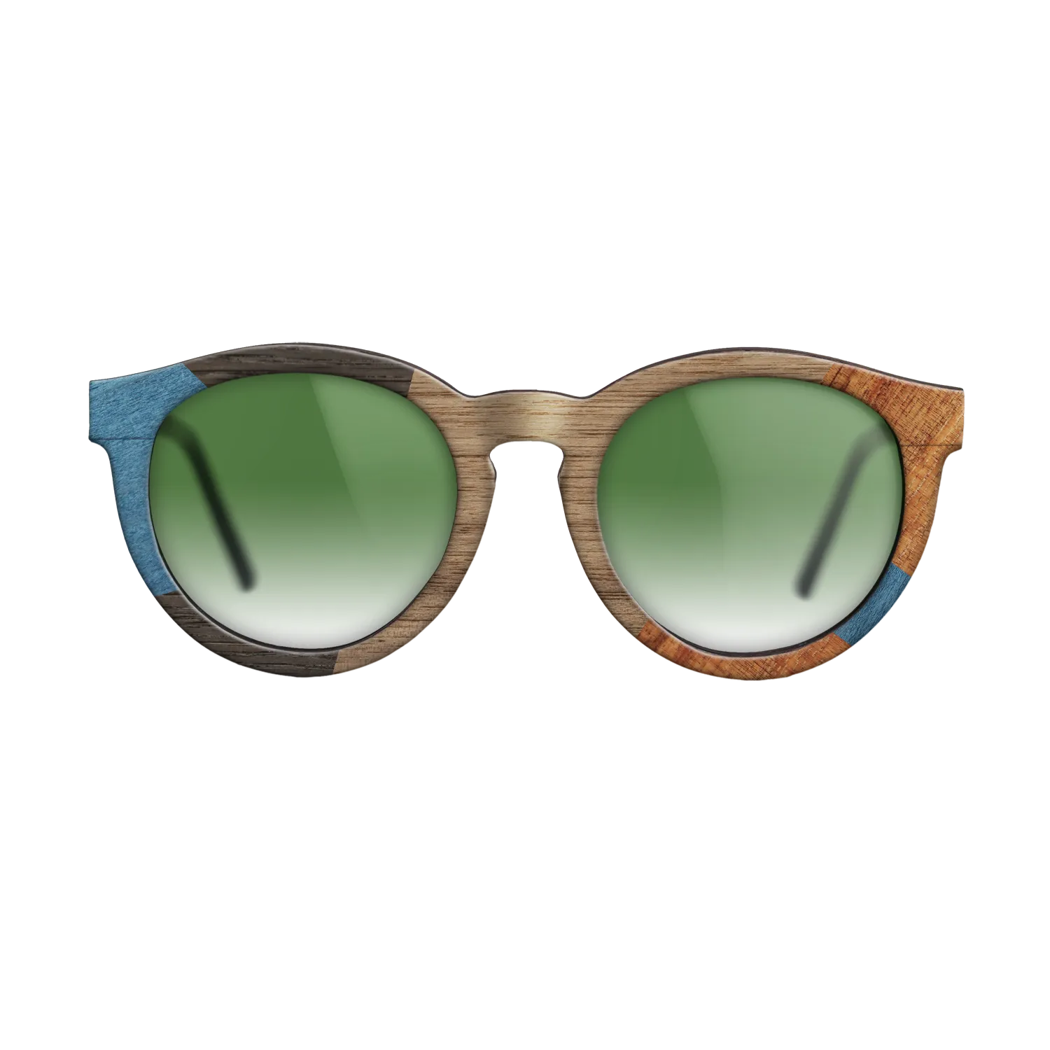 Italian Ebony,Poplar Dyed: Blue Denim,Koa,Wenge: Mosaic - The Rebel - Round - 1591 - SIRIS wood optic