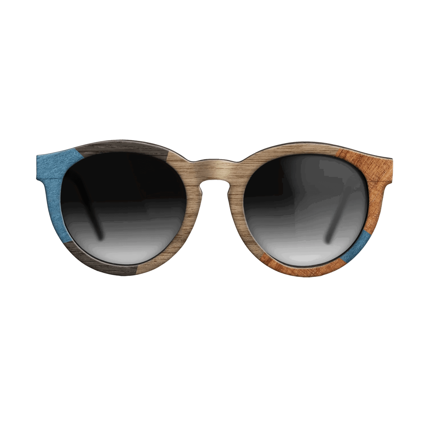 Italian Ebony,Poplar Dyed: Blue Denim,Koa,Wenge: Mosaic - The Rebel - Round - 1591 - SIRIS wood optic