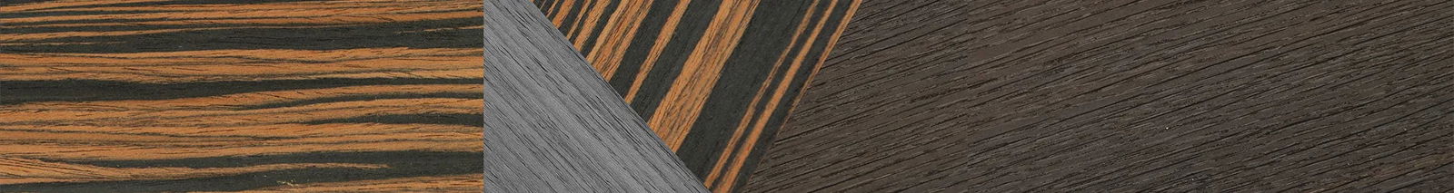 Italian Ebony,Poplar Dyed: Grey,Fumed Oak: Angle Cut - The Maiden - Cat - 1650 - SIRIS wood optic