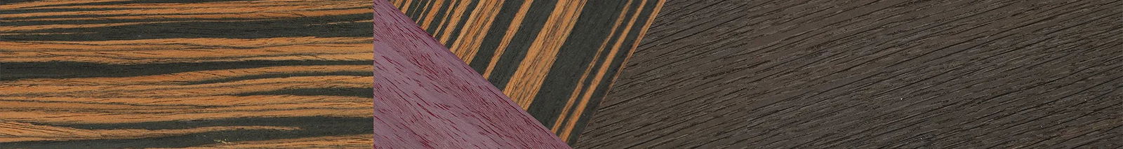 Italian Ebony,Poplar Dyed: Purple,Fumed Oak: Angle Cut - The Maiden - Cat - 901 - SIRIS wood optic