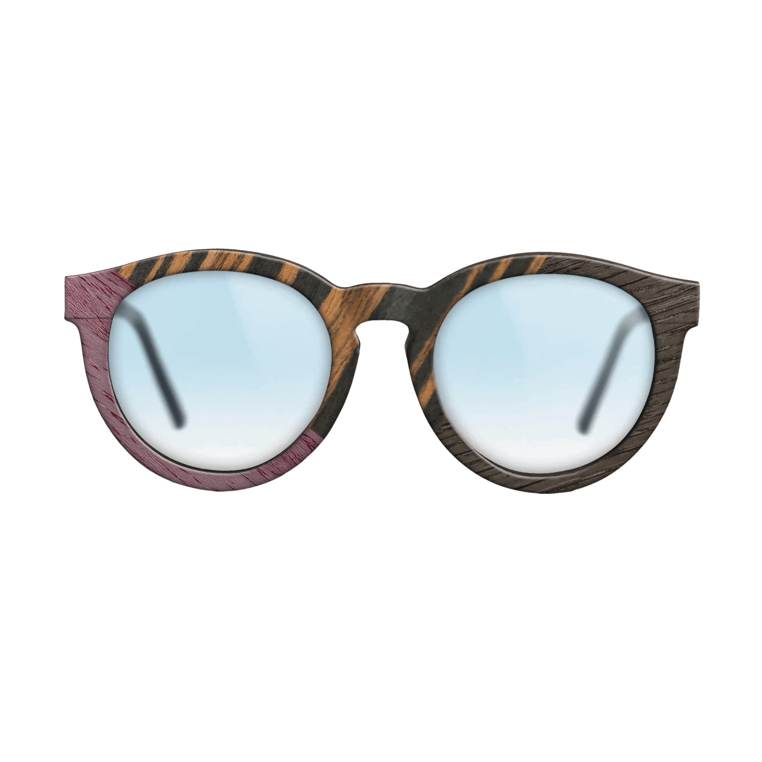 Italian Ebony,Poplar Dyed: Purple,Fumed Oak: Angle Cut - The Rebel - Round - 901 - SIRIS wood optic