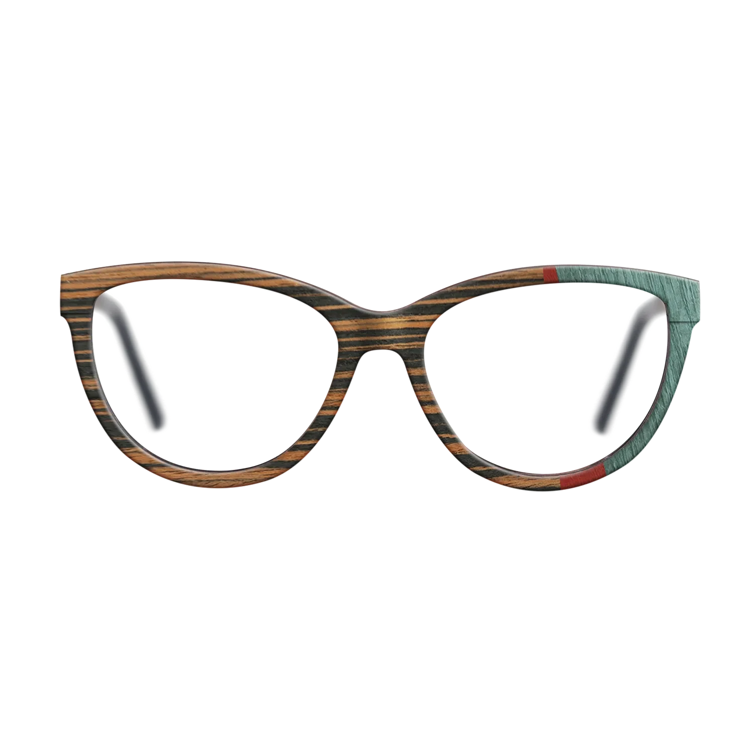 Italian Ebony,Poplar Dyed: Red,Fumed Oak,Poplar Dyed: Baby Blue: Angle Cut - The Maiden - Cat - SIRIS wood optic