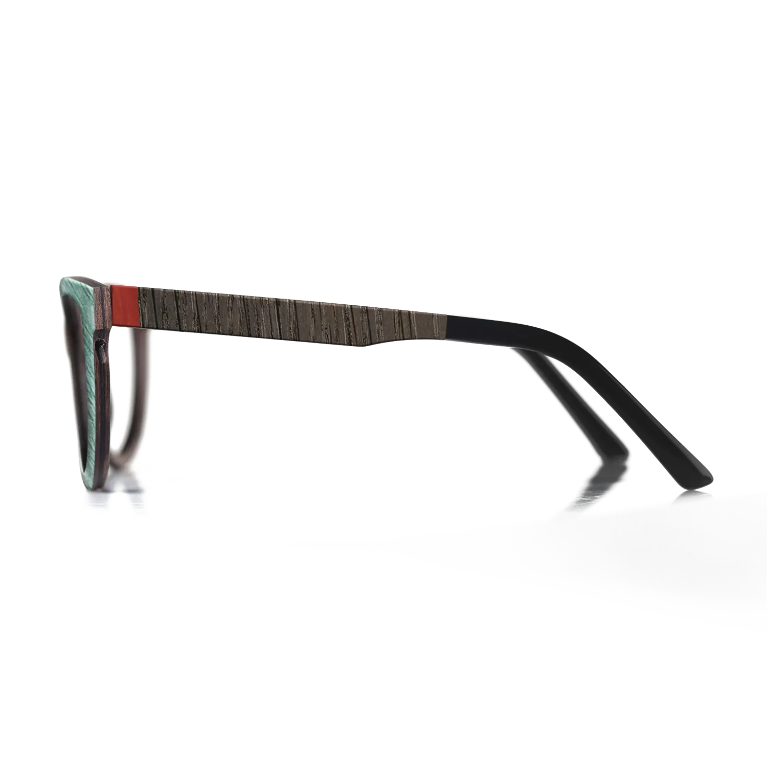 Italian Ebony,Poplar Dyed: Red,Fumed Oak,Poplar Dyed: Baby Blue: Angle Cut - The Maiden - Cat - SIRIS wood optic