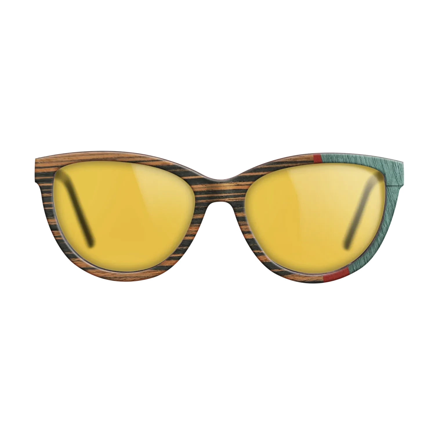 Italian Ebony,Poplar Dyed: Red,Fumed Oak,Poplar Dyed: Baby Blue: Angle Cut - The Maiden - Cat - SIRIS wood optic