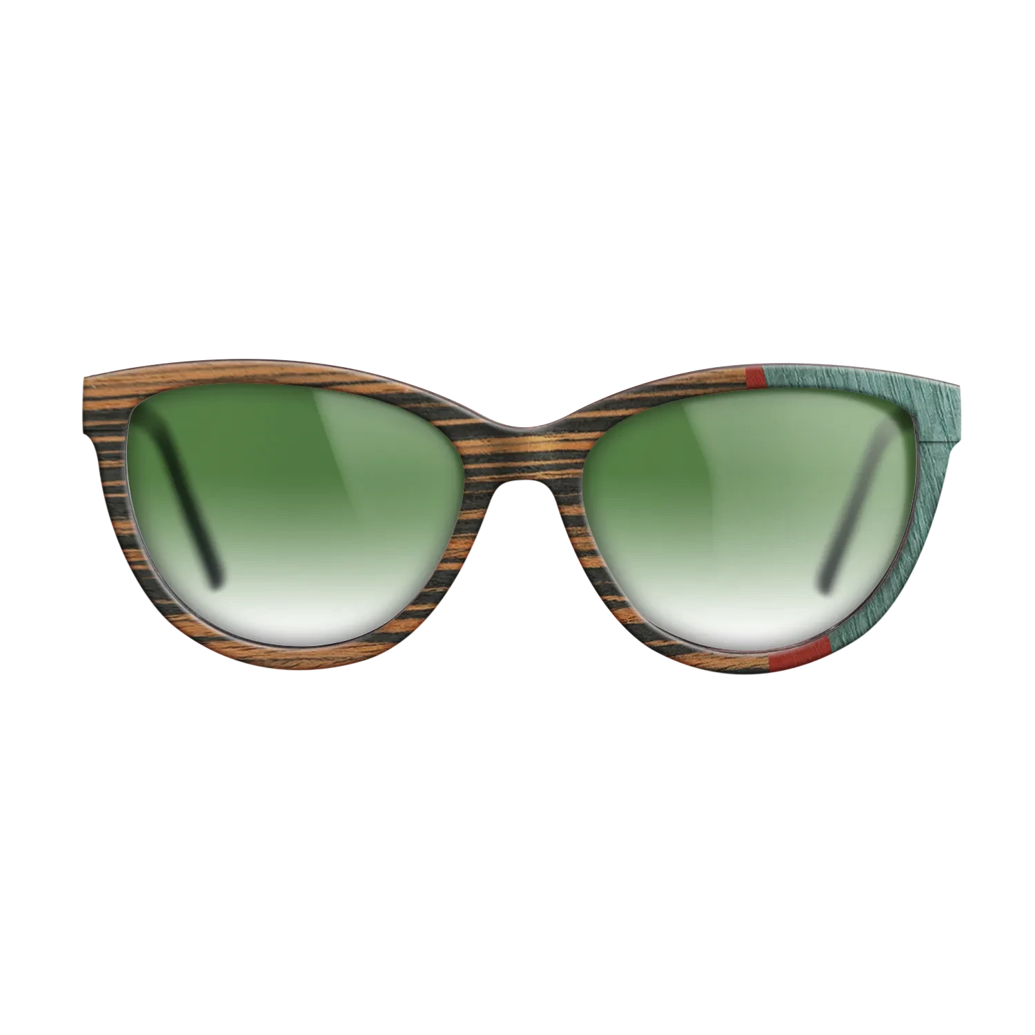 Italian Ebony,Poplar Dyed: Red,Fumed Oak,Poplar Dyed: Baby Blue: Angle Cut - The Maiden - Cat - SIRIS wood optic