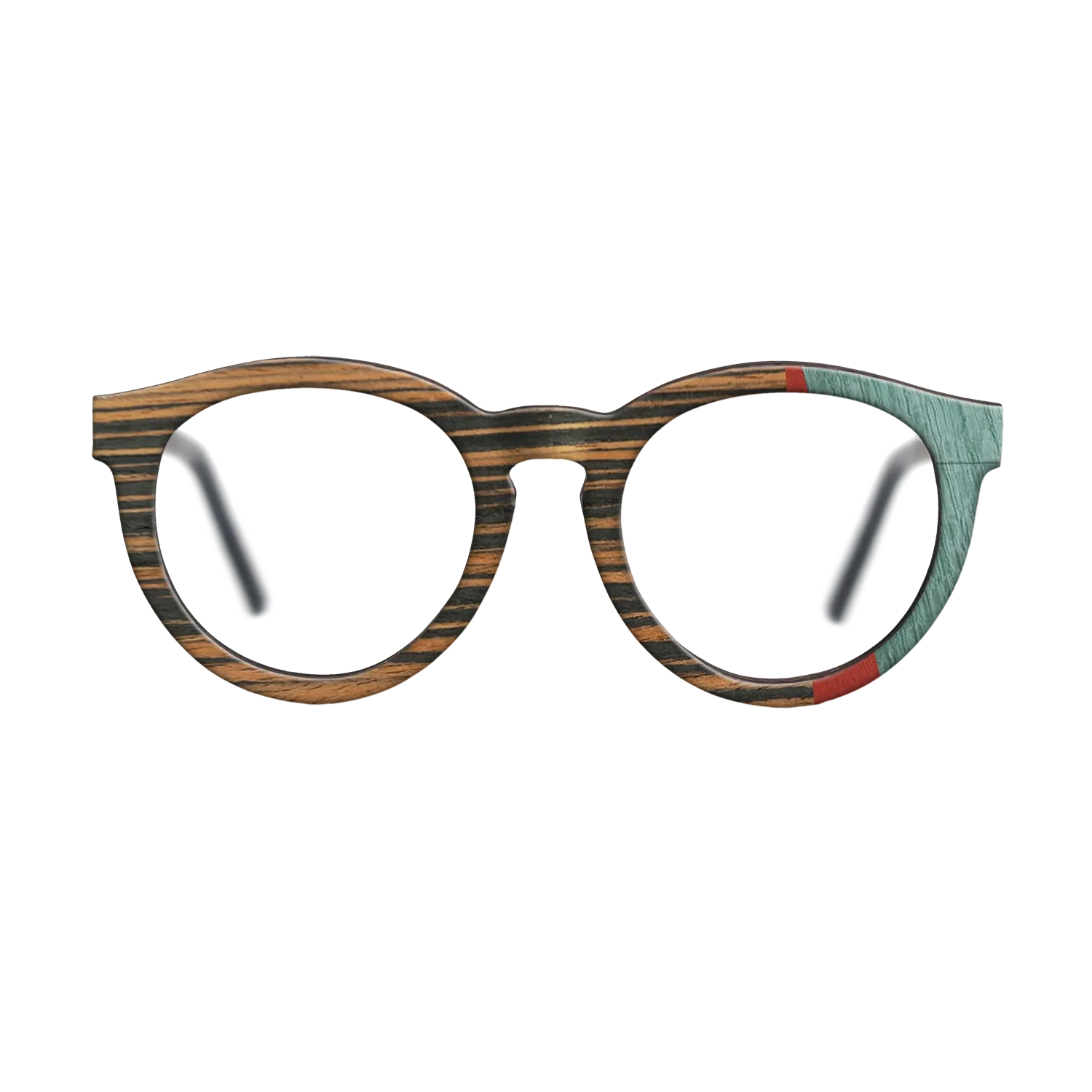 Italian Ebony,Poplar Dyed: Red,Fumed Oak,Poplar Dyed: Baby Blue: Angle Cut - The Rebel - Round - SIRIS wood optic