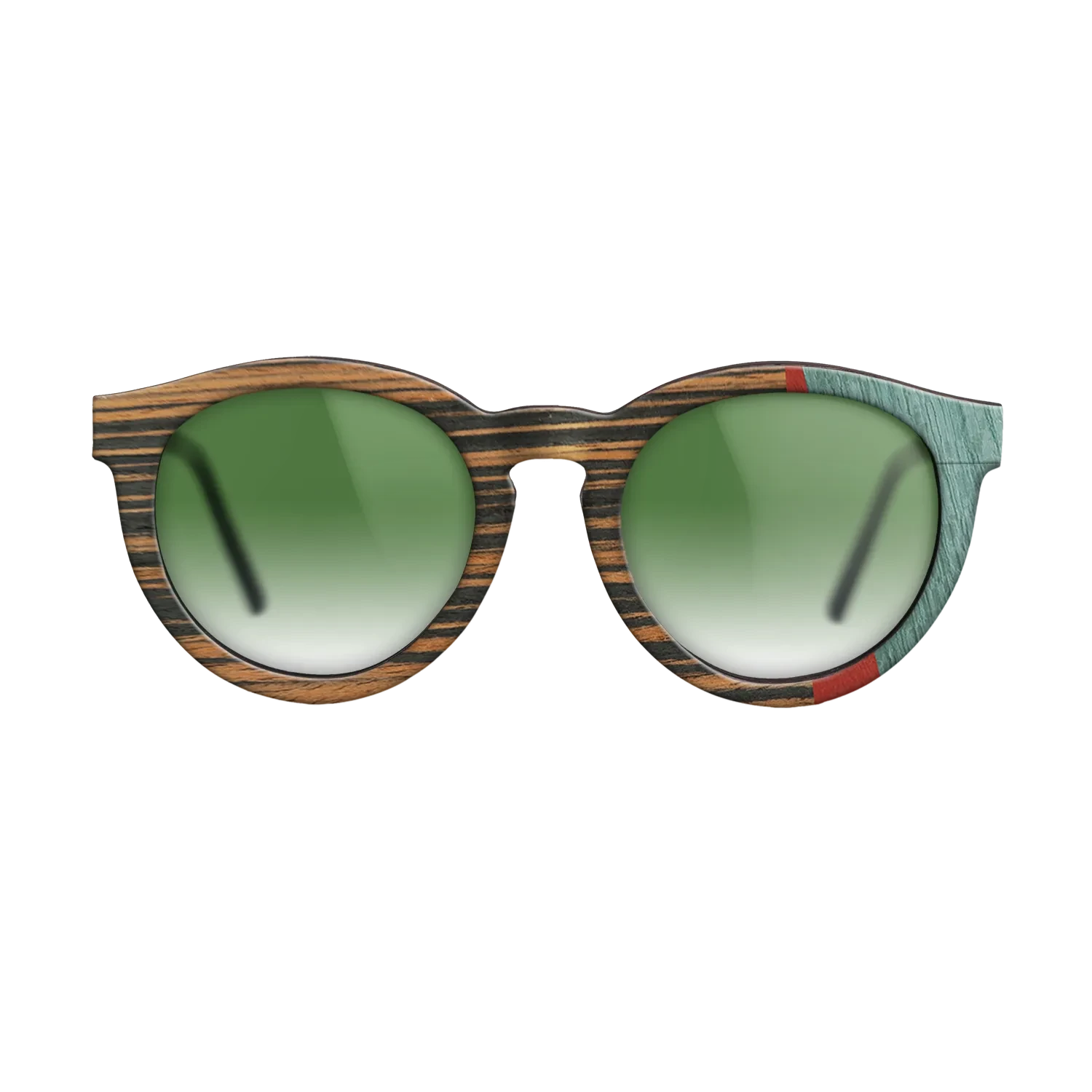 Italian Ebony,Poplar Dyed: Red,Fumed Oak,Poplar Dyed: Baby Blue: Angle Cut - The Rebel - Round - SIRIS wood optic