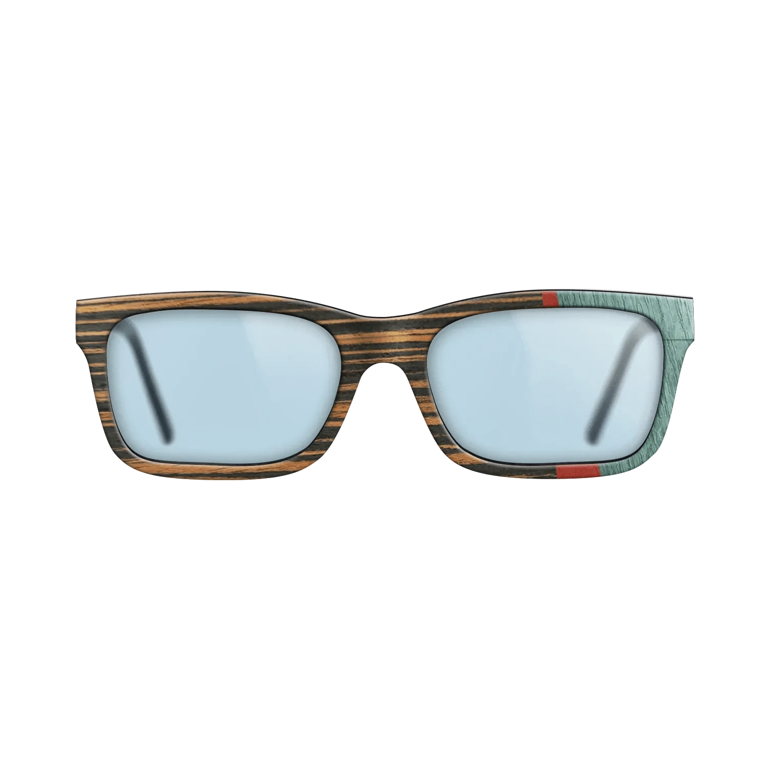 Italian Ebony,Poplar Dyed: Red,Fumed Oak,Poplar Dyed: Baby Blue: Angle Cut - The Sage - Block - SIRIS wood optic