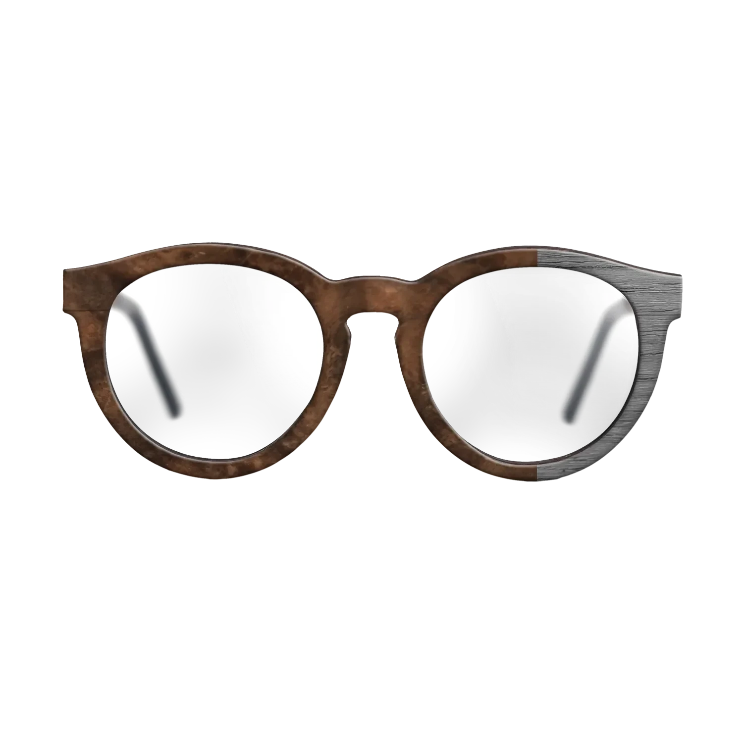 Walnut Burl,Poplar Dyed: Grey: Bauhaus - The Rebel - Round - SIRIS wood optic