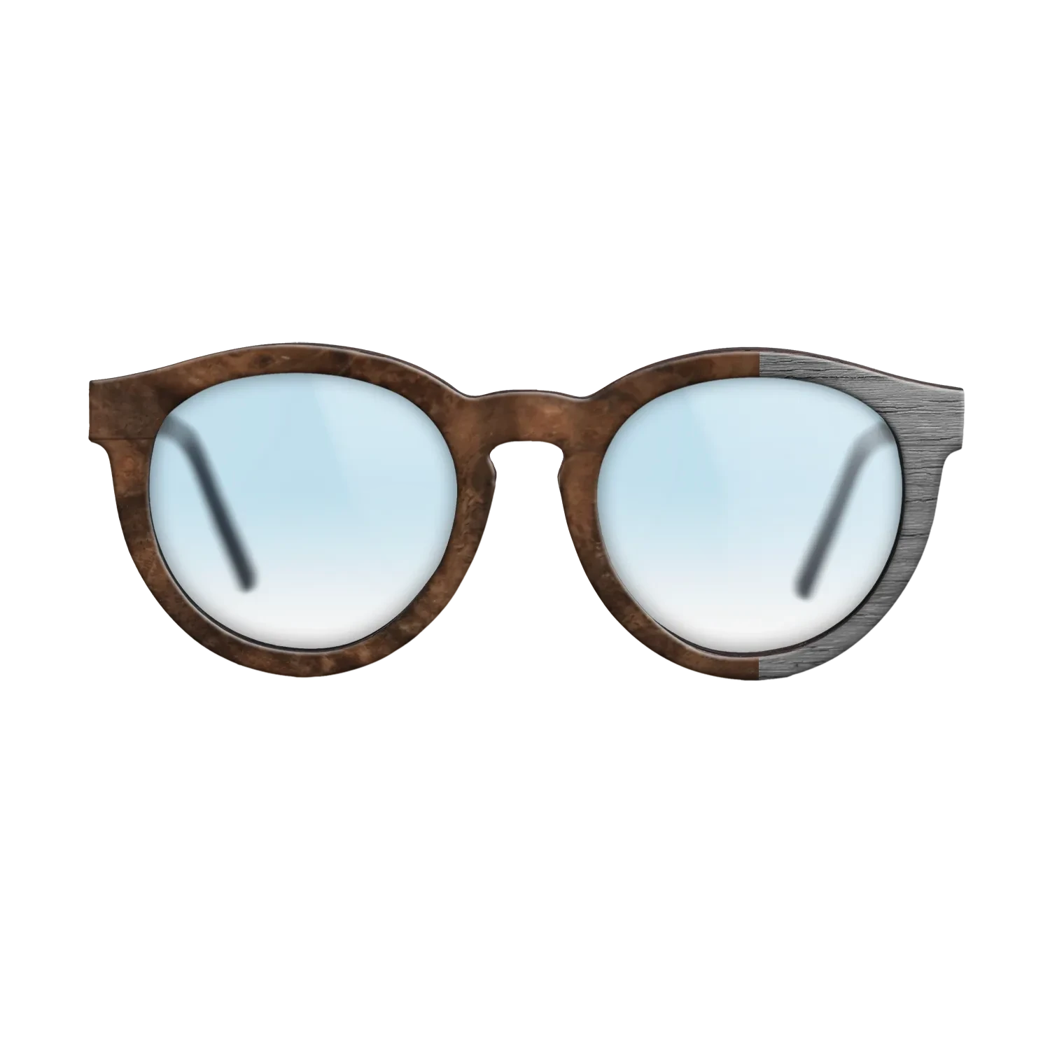 Walnut Burl,Poplar Dyed: Grey: Bauhaus - The Rebel - Round - SIRIS wood optic